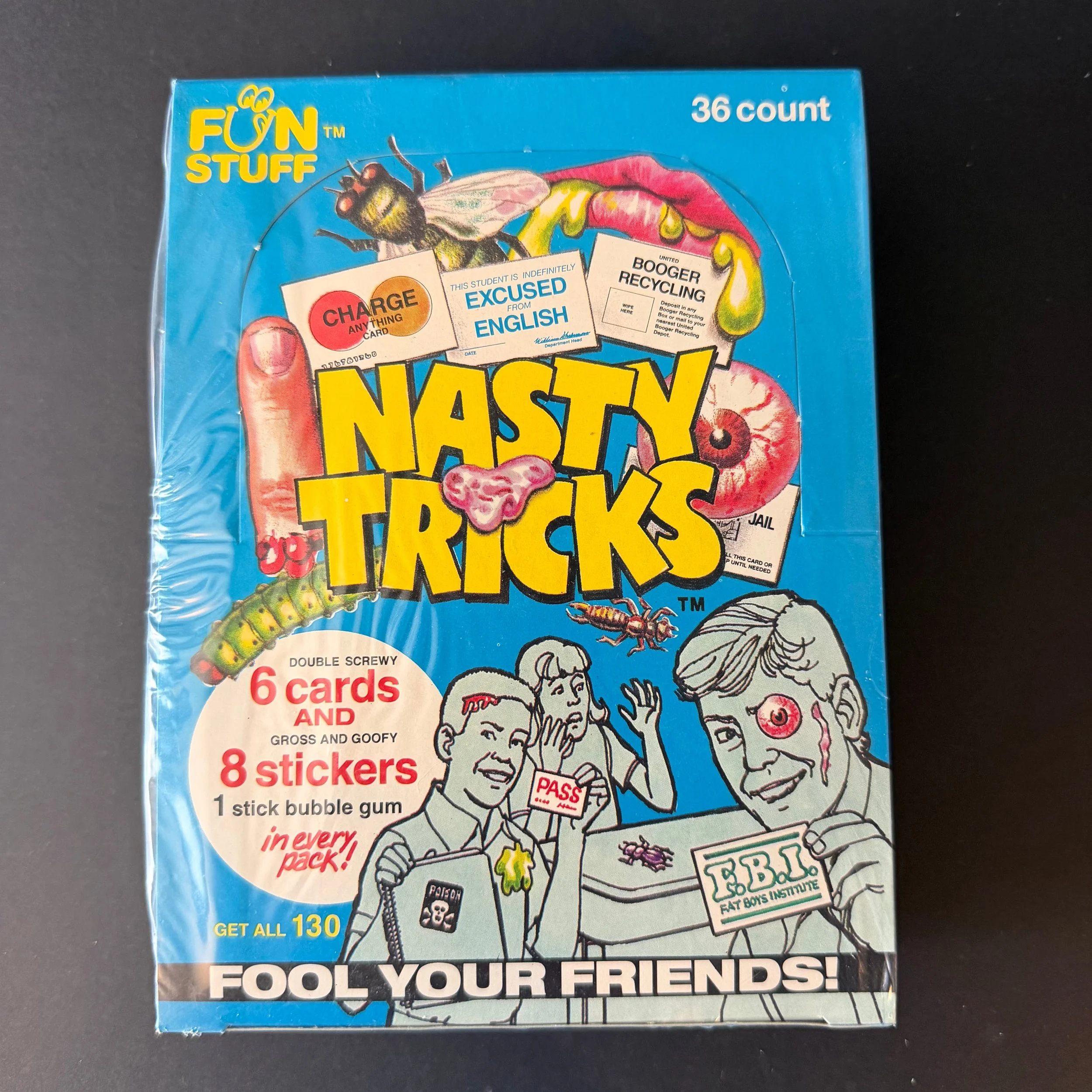Nasty Tricks Trading Card Box 1990 Confex SEALED 36 Packs