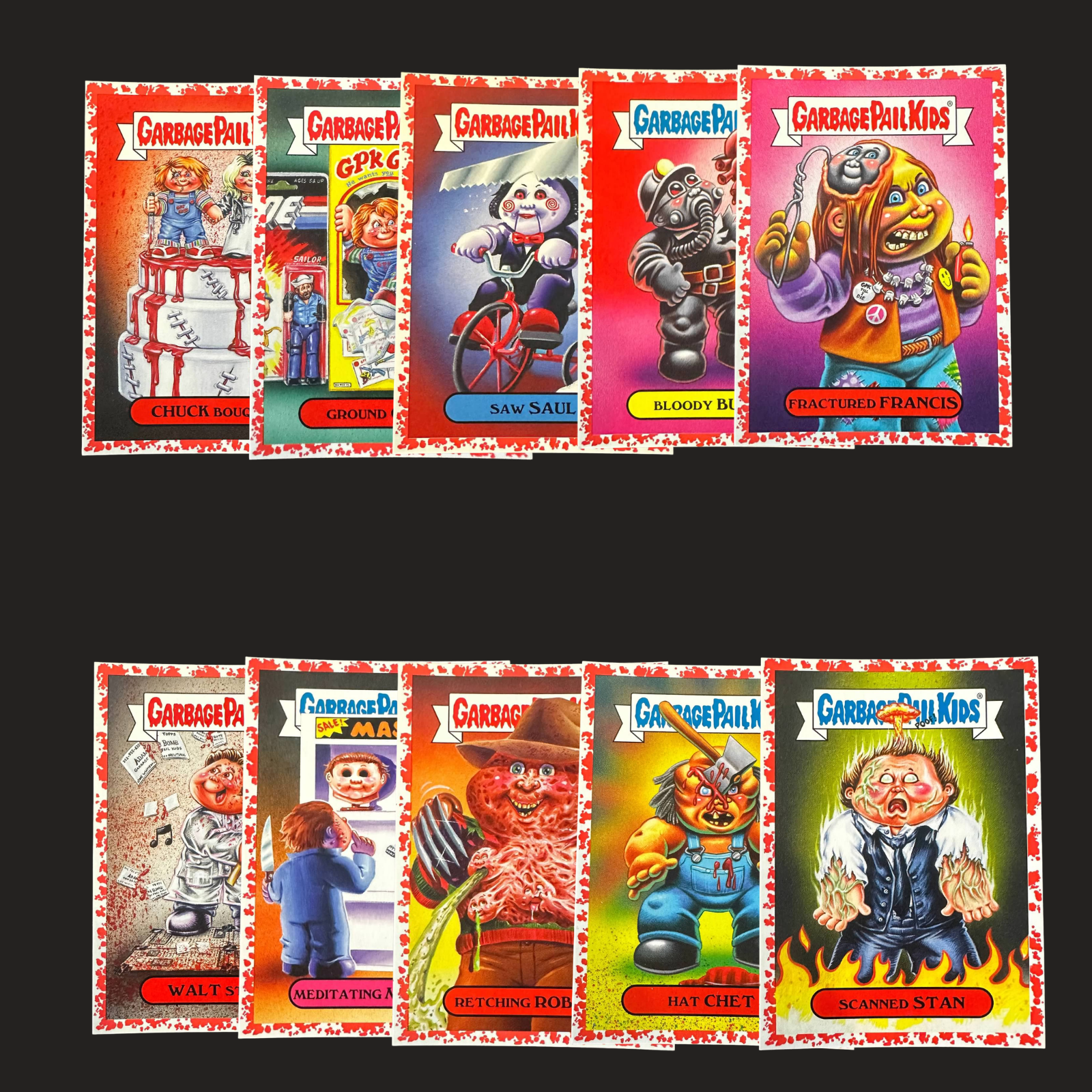 Revenge of Oh, the Horror-ible Slasher Film Horror Red Border Cards - Lot of 45