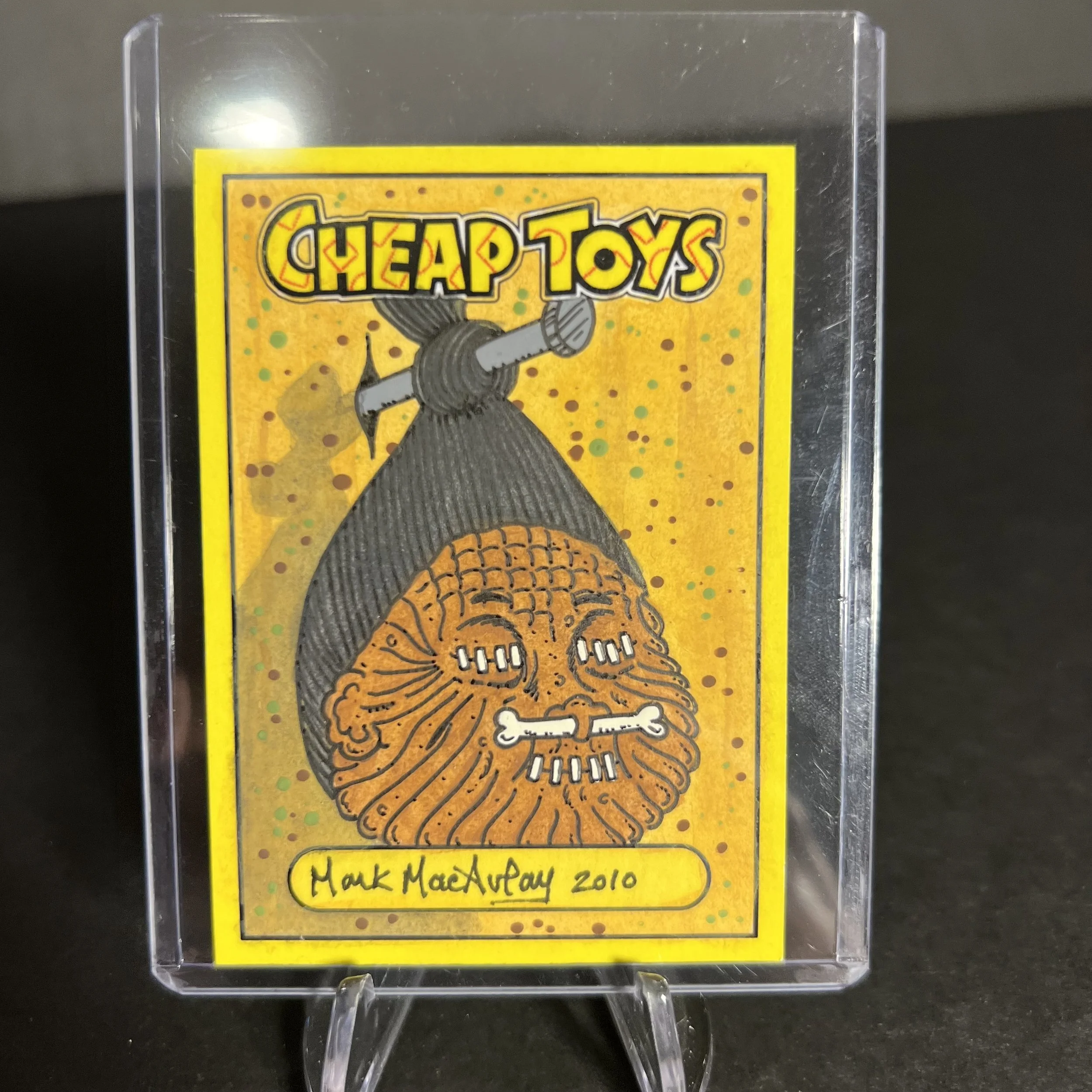 GARBAGE PAIL KIDS NED HEAD SKETCH CARD MARK MACAULAY CHEAP TOYS SERIES 2