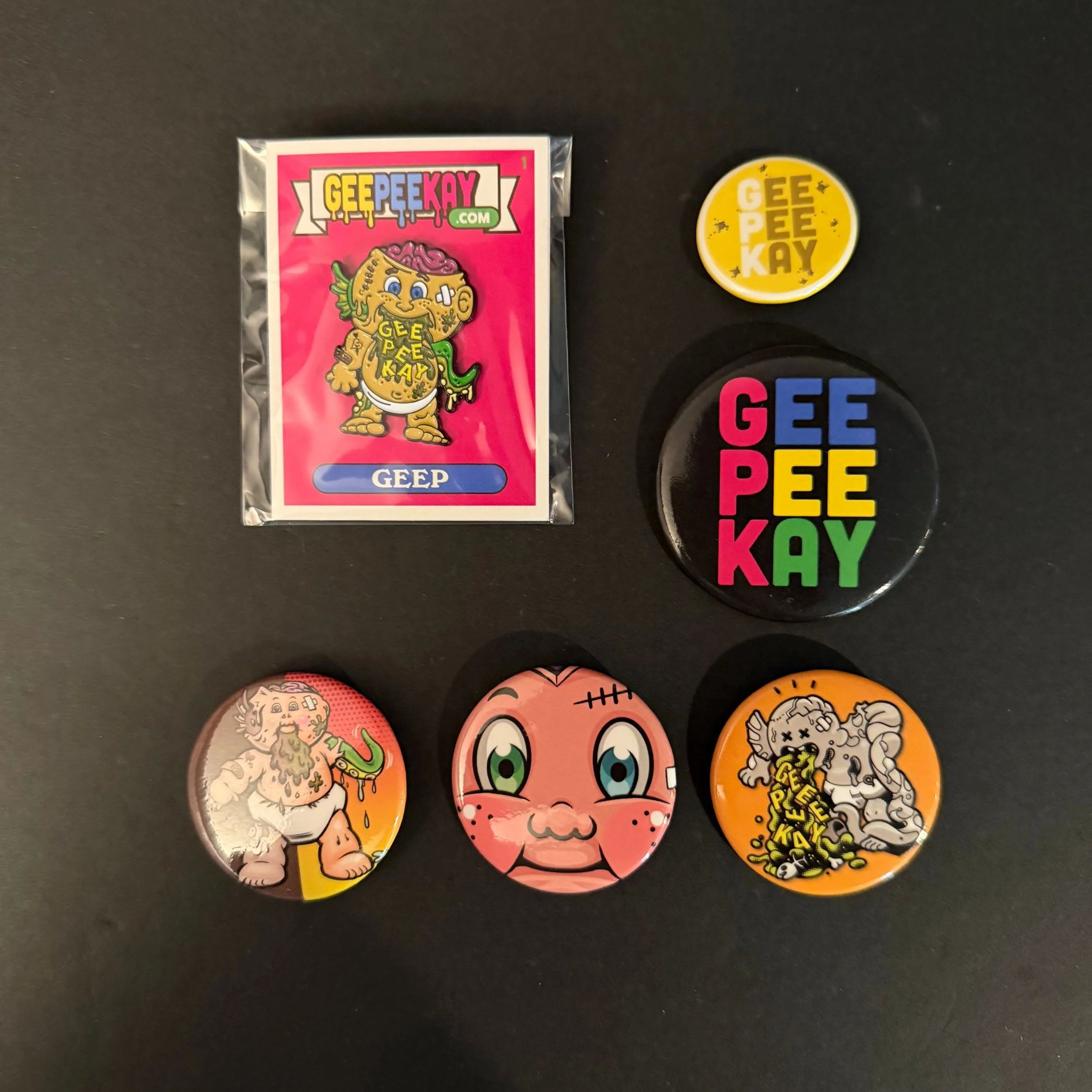 Garbage Pail Kids Gee Pee Kay Pin Lot of 6