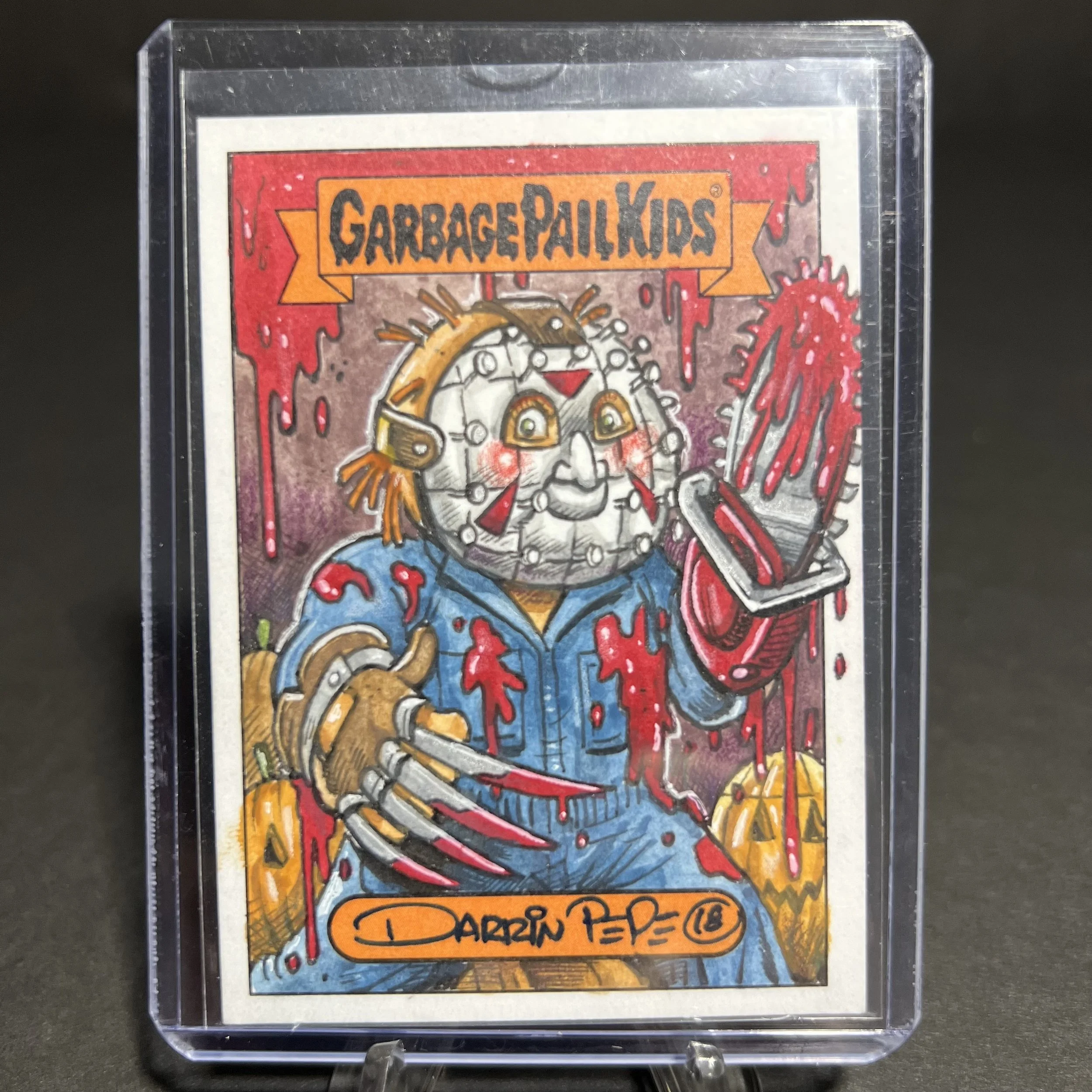 FRIGHTENING FREDDY SKETCH CARD BY OH THE HORROR-IBLE DARRIN PEPE