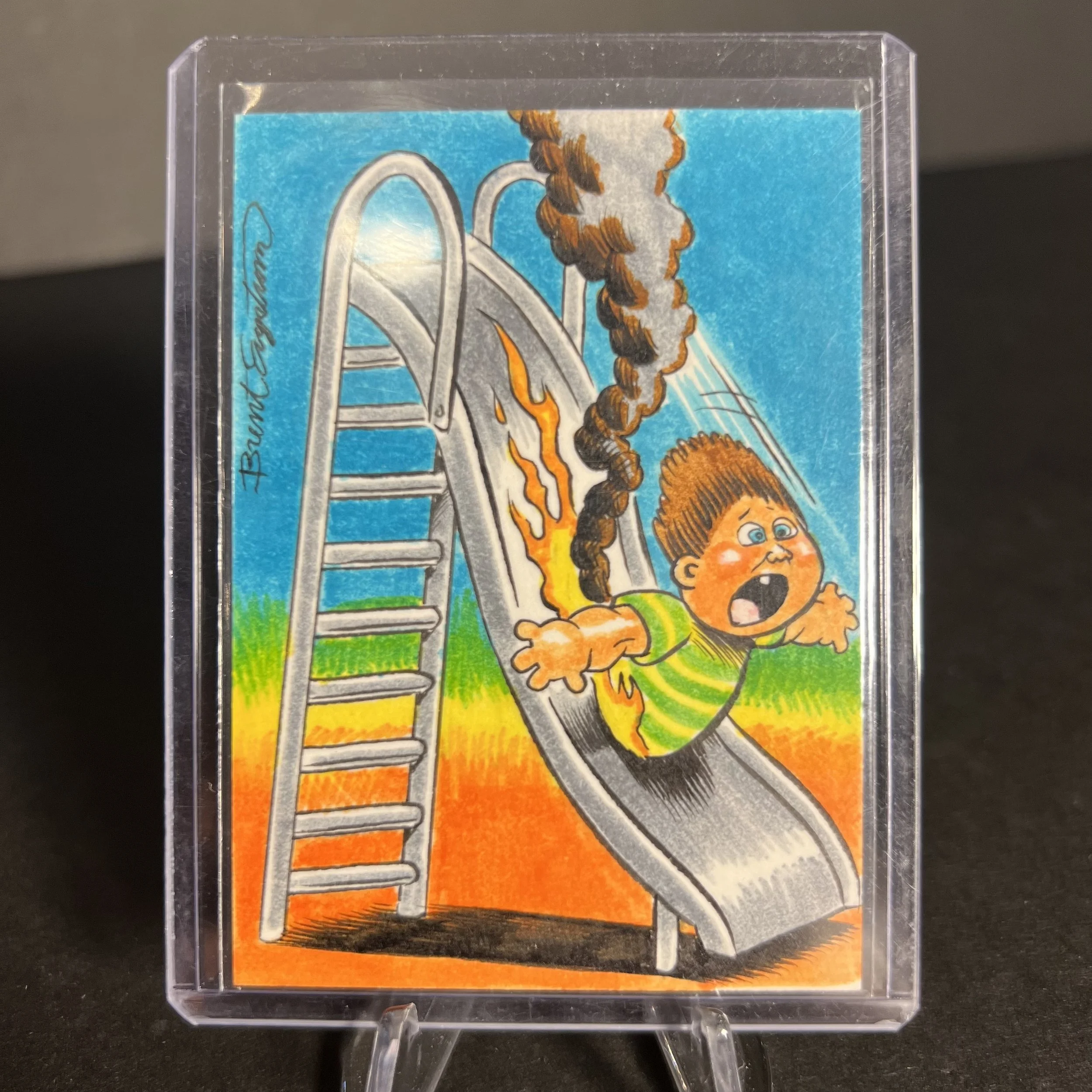 GARBAGE PAIL KIDS SLIDIN SLOAN ARTIST SKETCH CARD BRENT ENGSTROM ART