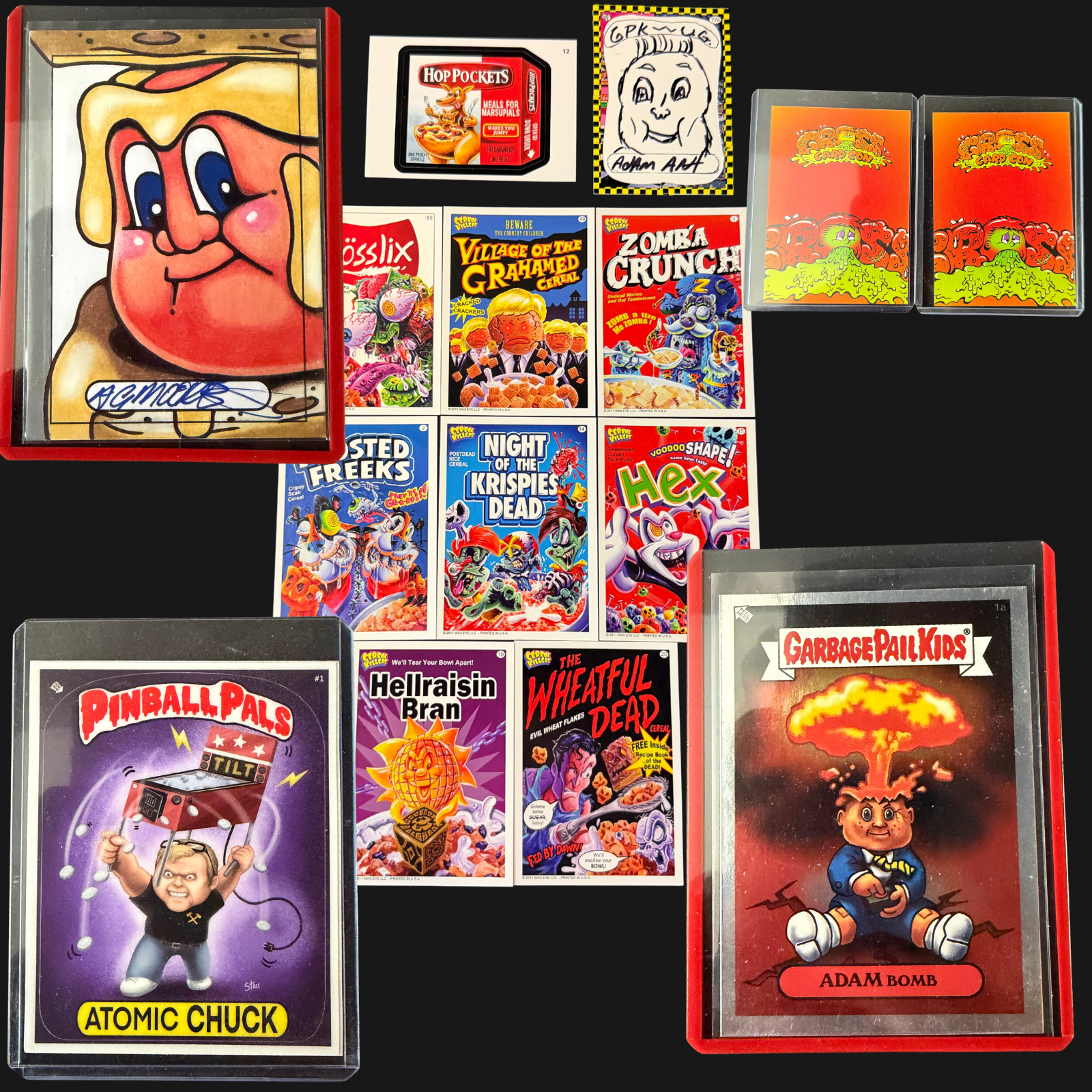 GARBAGE PAIL KIDS MIXED CARD LOT ADAM BOMB ATOMIC CHUCK CEREAL KILLERS