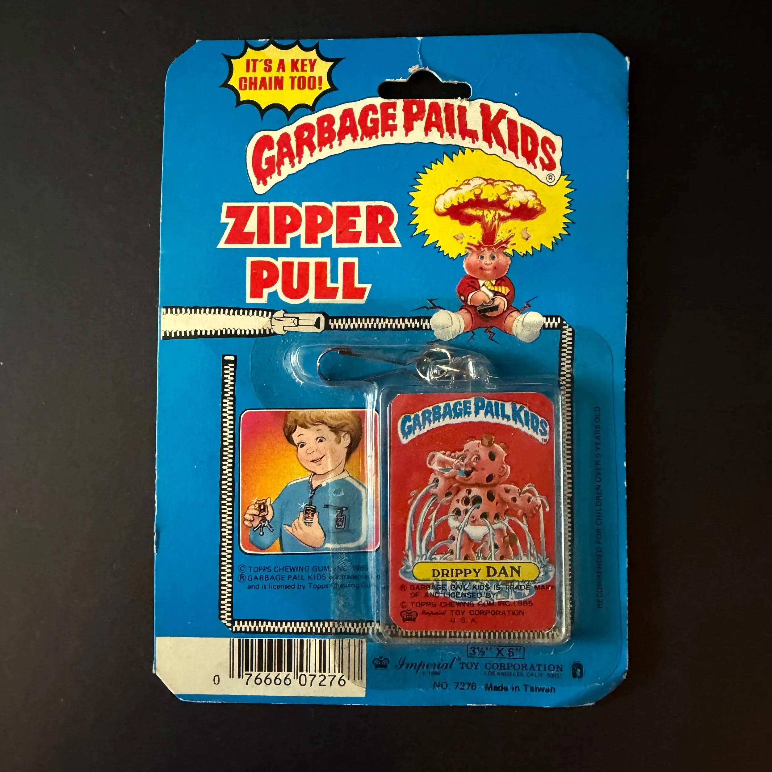 GARBAGE PAIL KIDS ZIPPER PULL-DRIPPY DAN Imperial Toy 1986