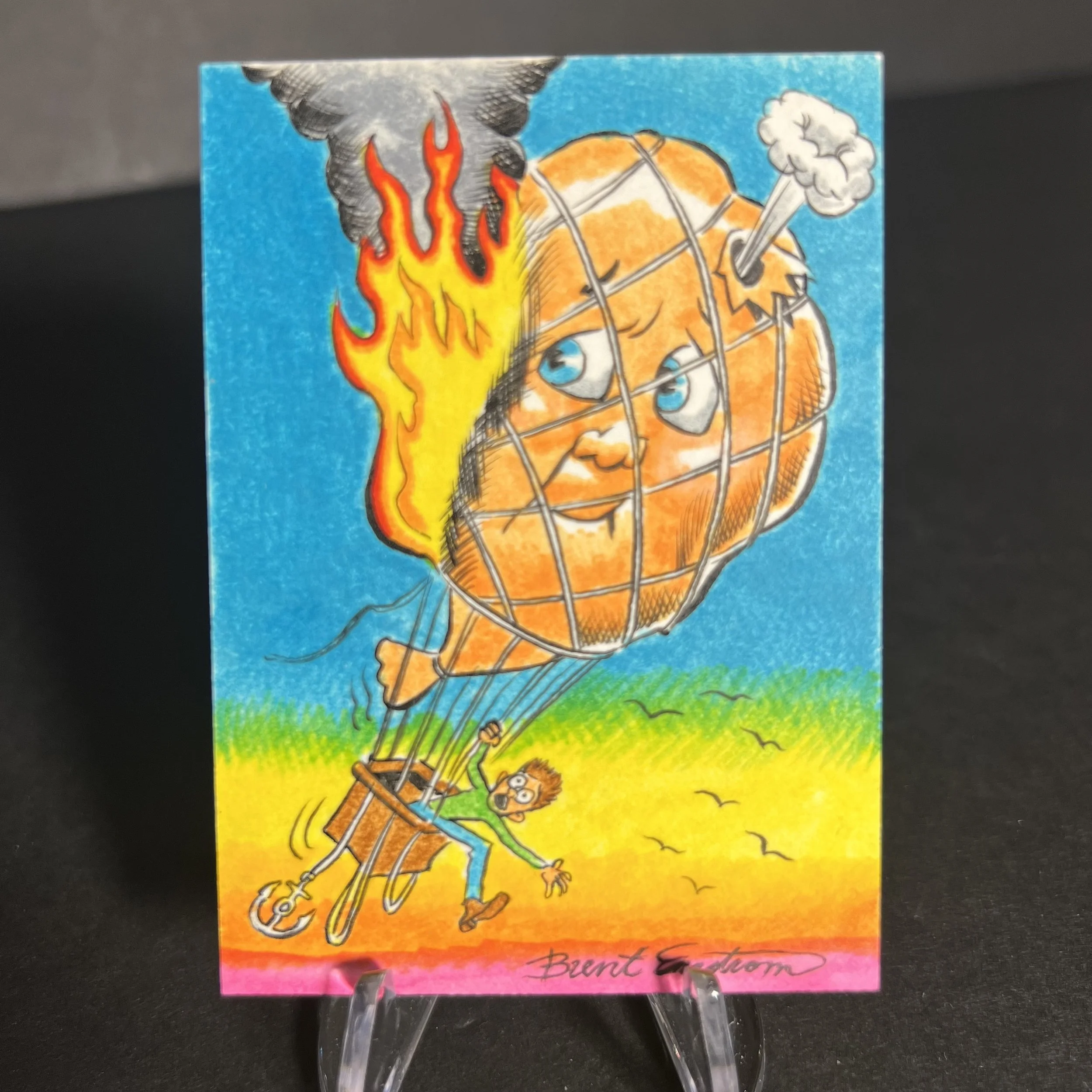 GARBAGE PAIL KIDS DEFLATIN NATHAN ARTIST SKETCH CARD BRENT ENGSTROM ART