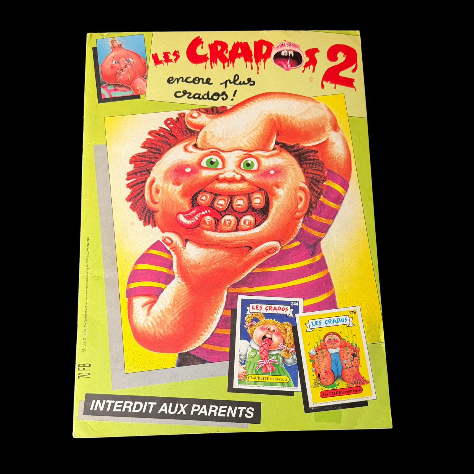 1989 GARBAGE PAIL KIDS GPK FRANCE LES CRADOS 2 COMPLETE ALBUM STICKERS