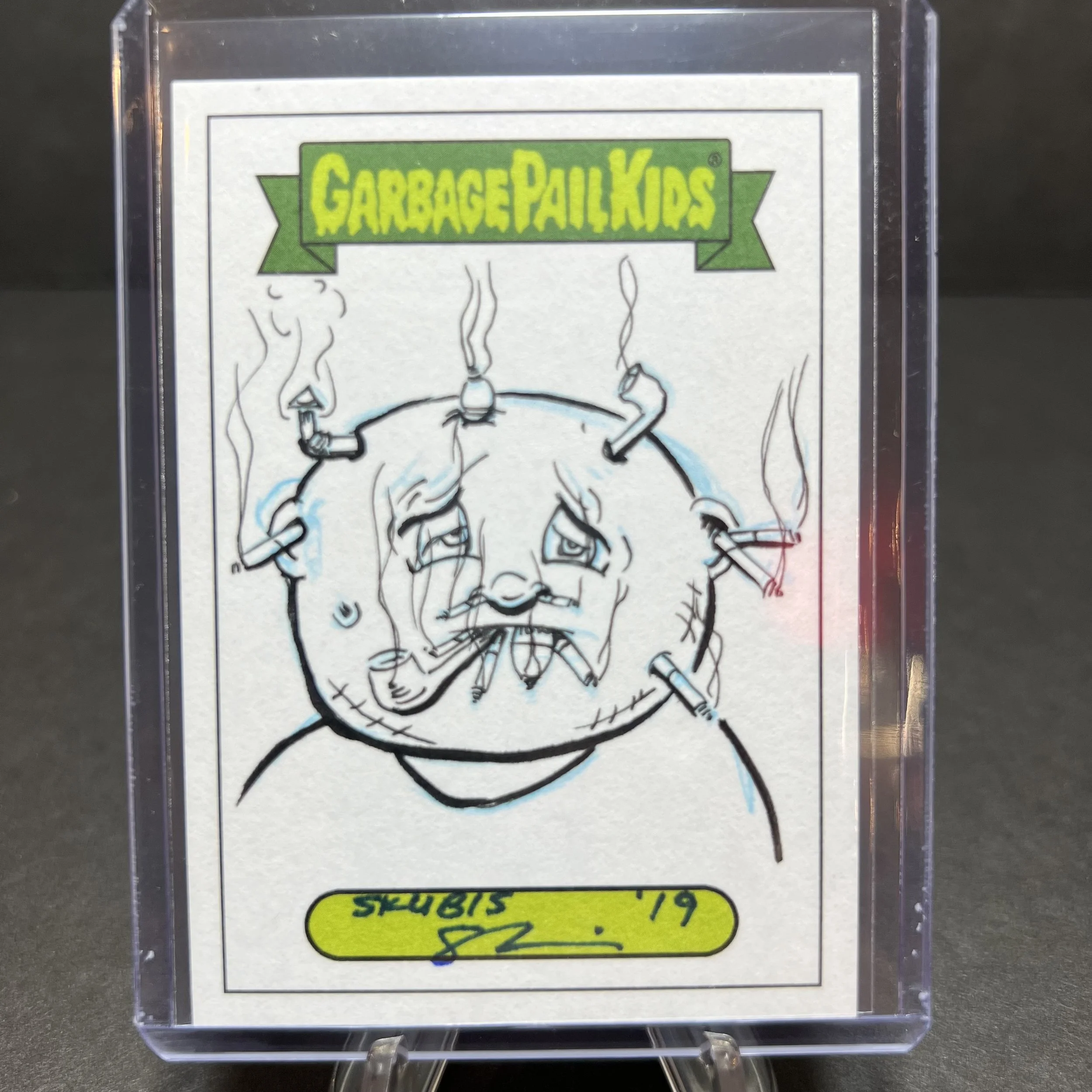 GARBAGE PAIL KIDS NERVOUS REX SKETCH ANTHONY SKUBIS SCRATCH N STINK 2019