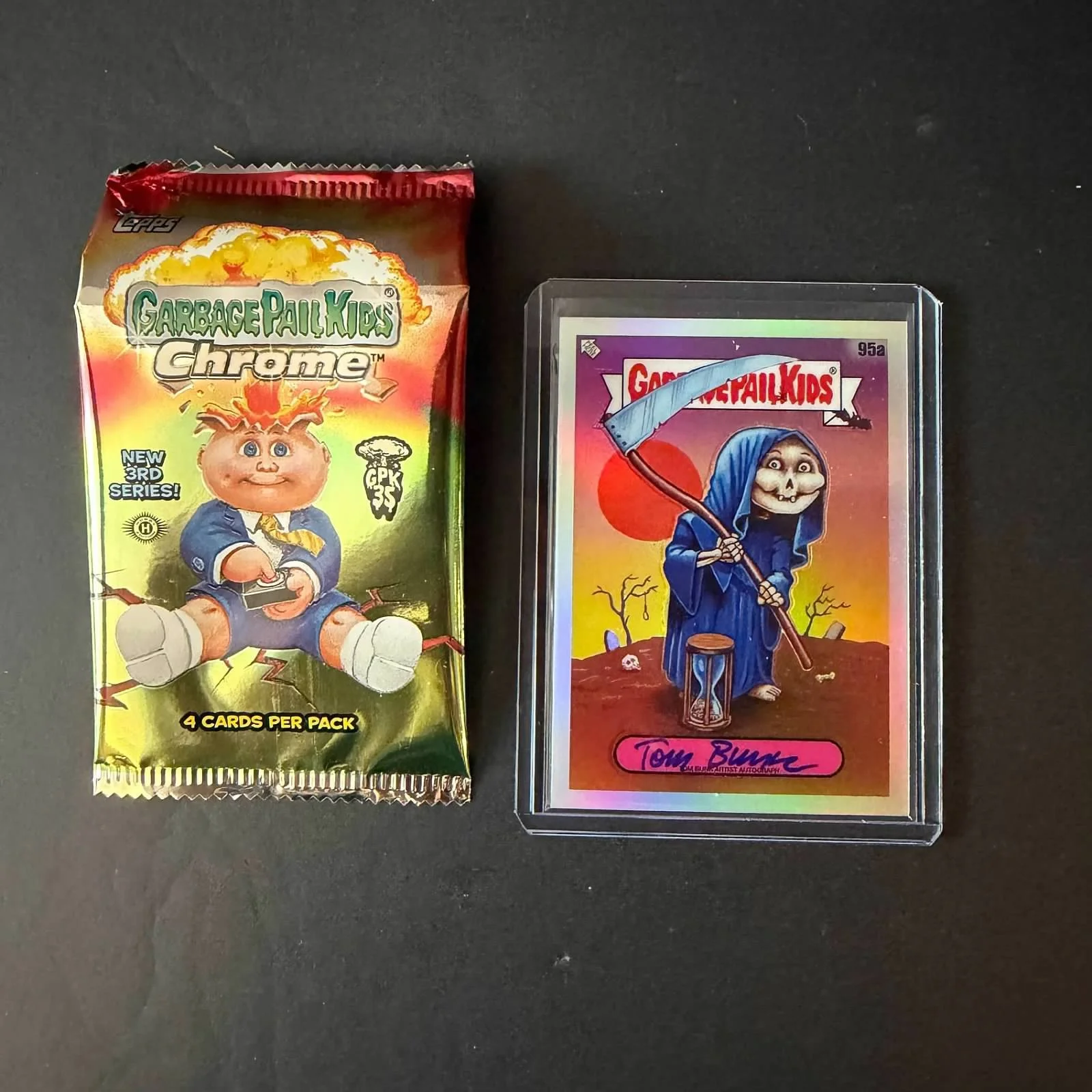 Chrome 3 95A Autographed Tom Bunk Card 16/25 - 2020