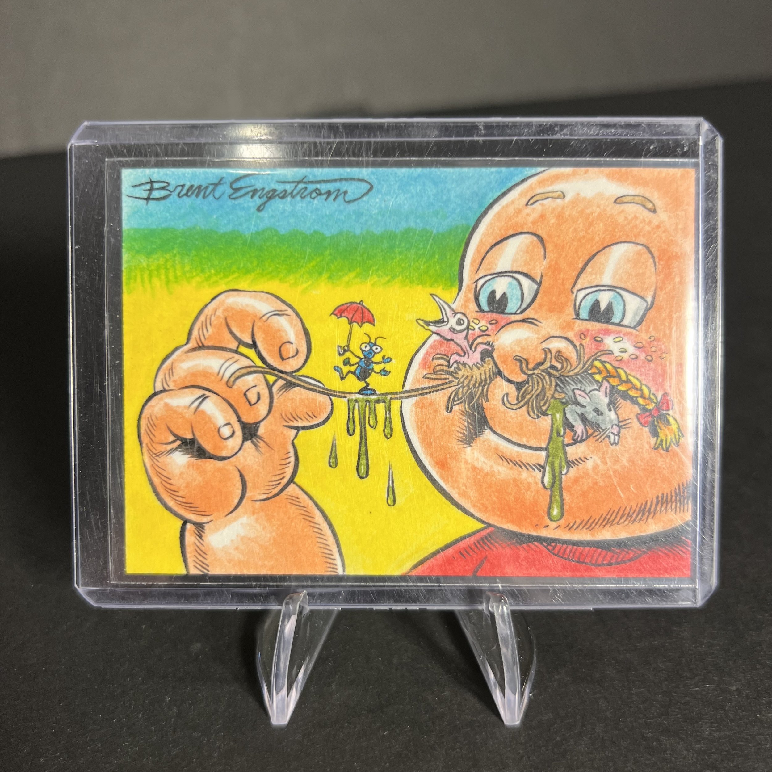GARBAGE PAIL KIDS NASAL HAZEL ARTIST SKETCH CARD BRENT ENGSTROM ART