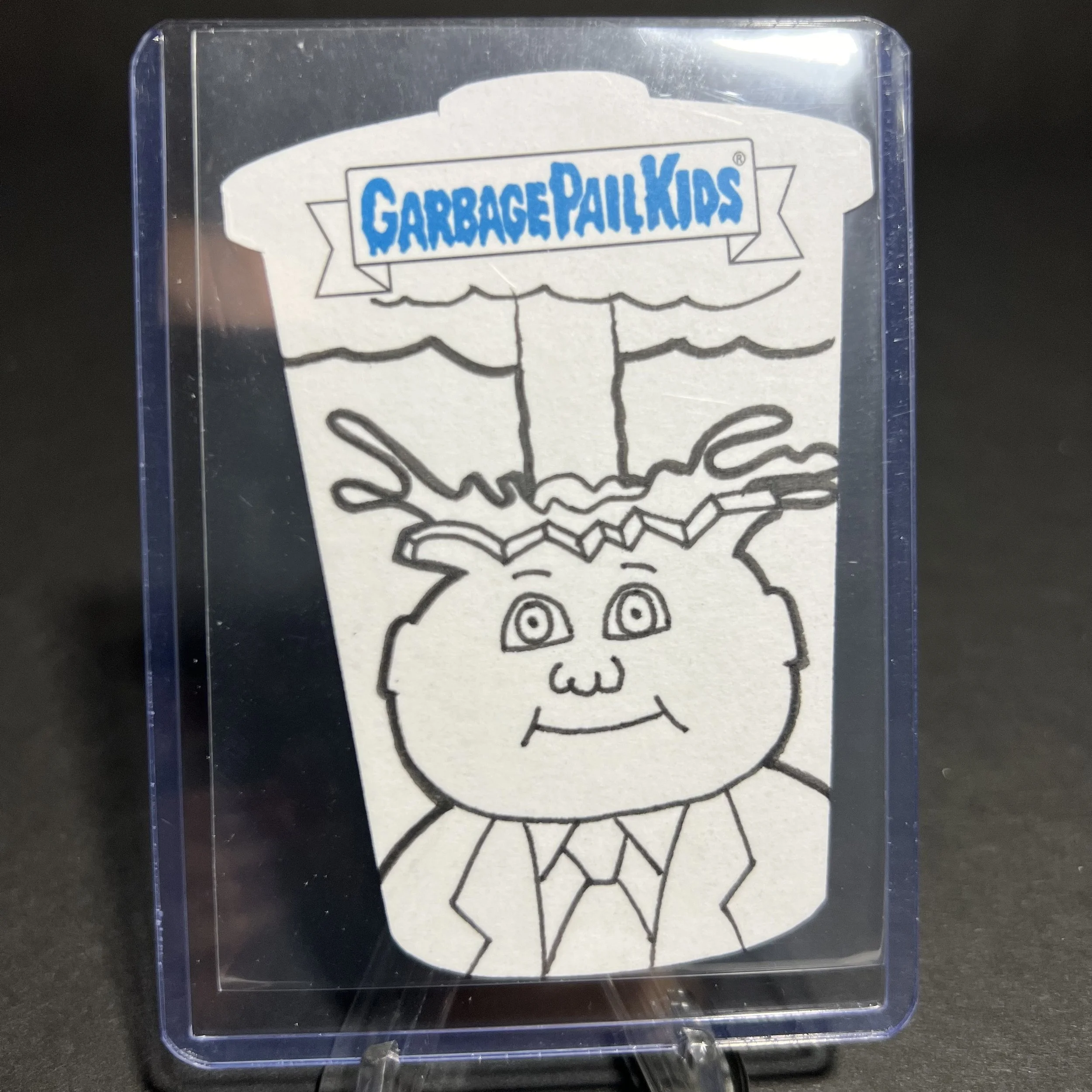 ADAM BOMB TRASH CAN SKETCH CARD TODD RAYNER GO ON VACATION