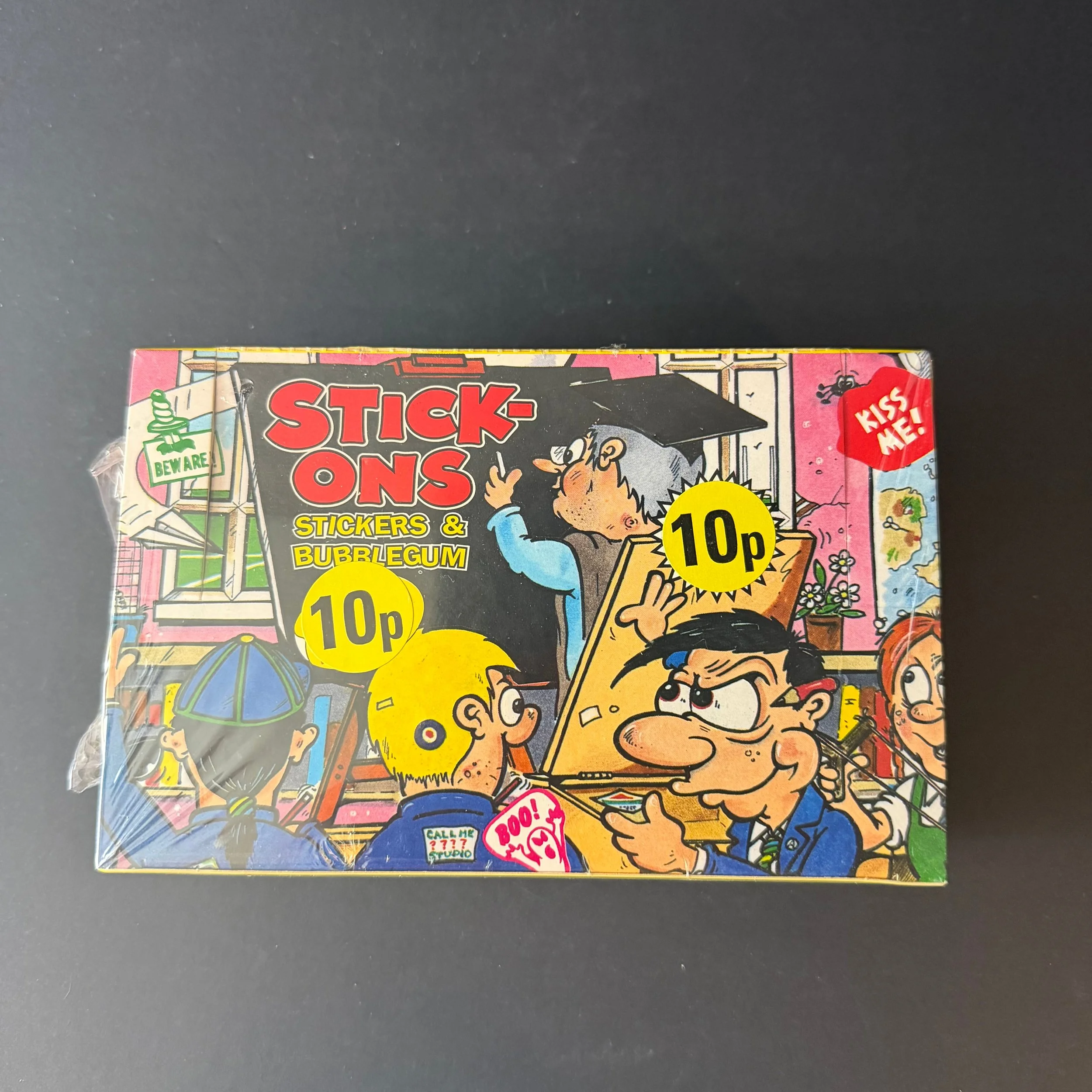 Stick-Ons Stickers & Bubblegum UK Box 10p Price Tag Vintage