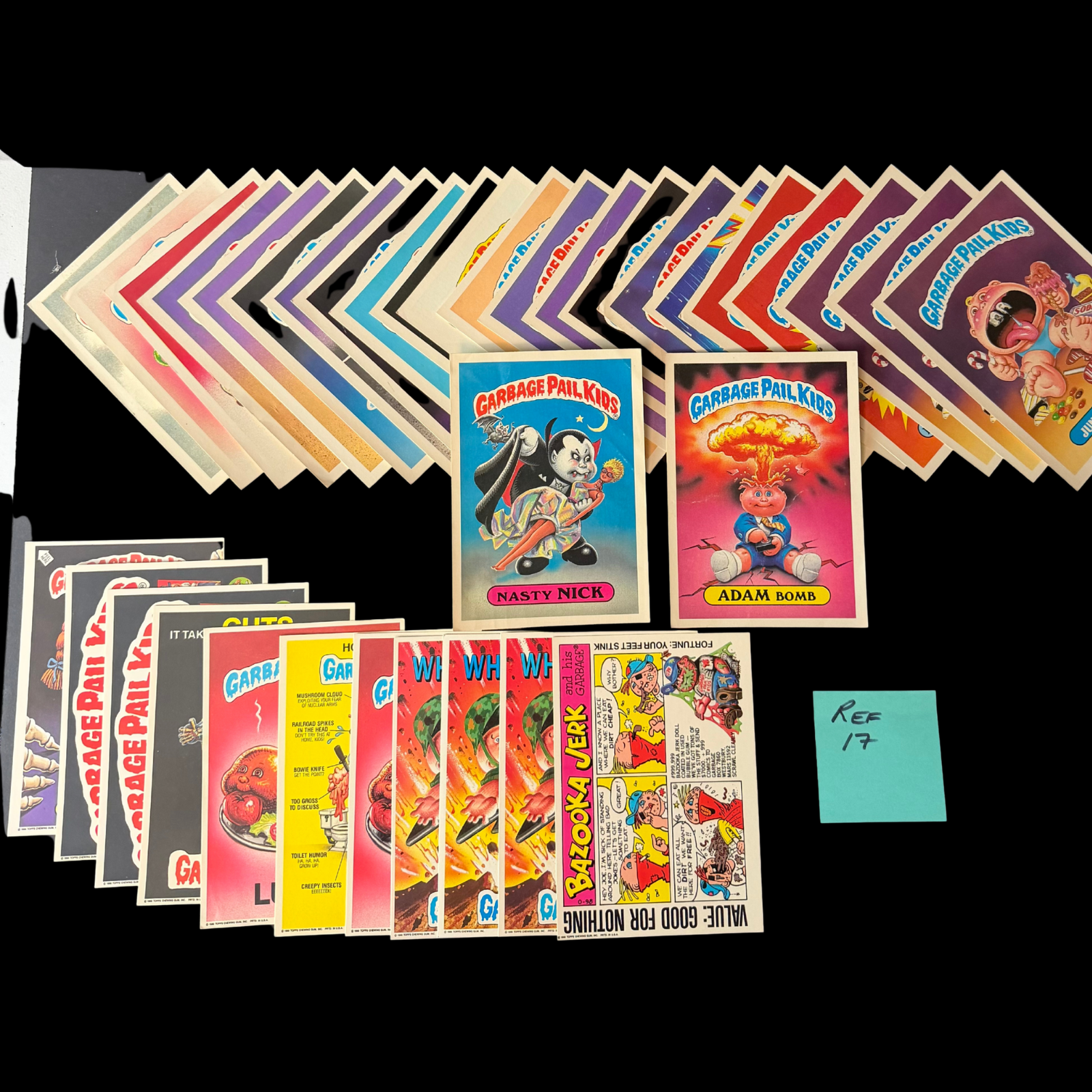 GARBAGE PAIL KIDS ORIGINAL SERIES 1 & 2 GIANT STICKERS LOT 34 CARDS