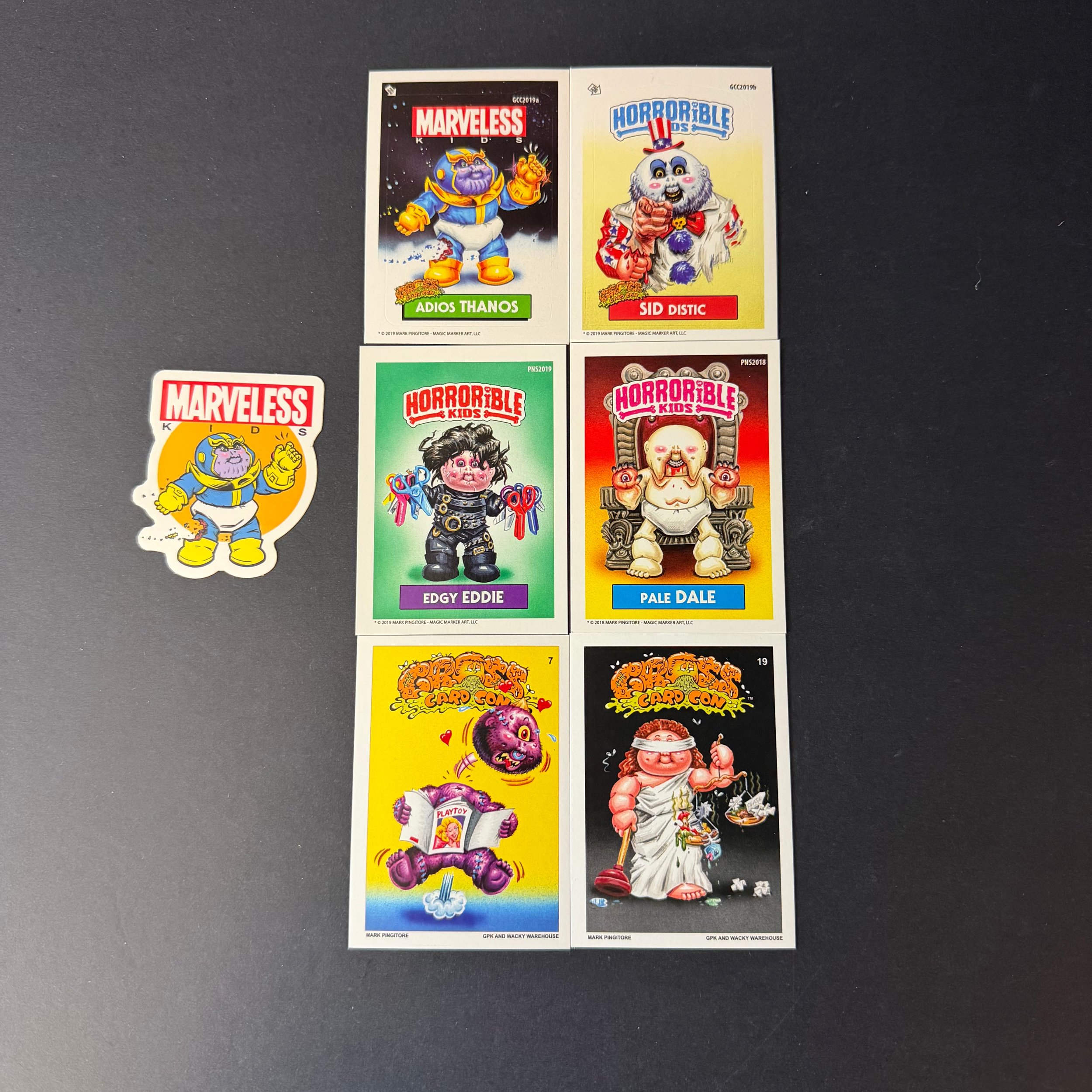 Marveless, Horrible Kids & Gross Card Con Promo Pack – 6 Cards & 1 Sticker