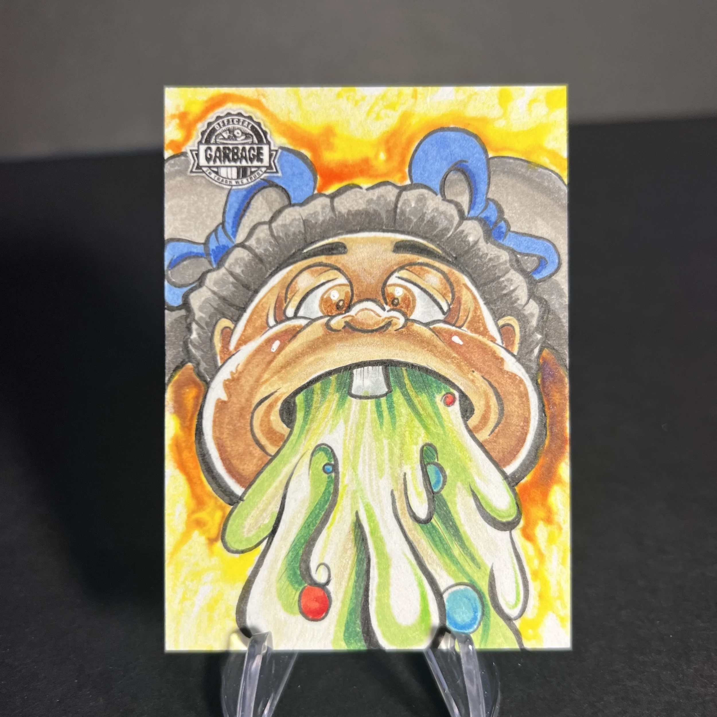 GARBAGE PAIL KIDS VALERIE VOMIT SKETCH CARD BRANDHEN KRASHERS 2021