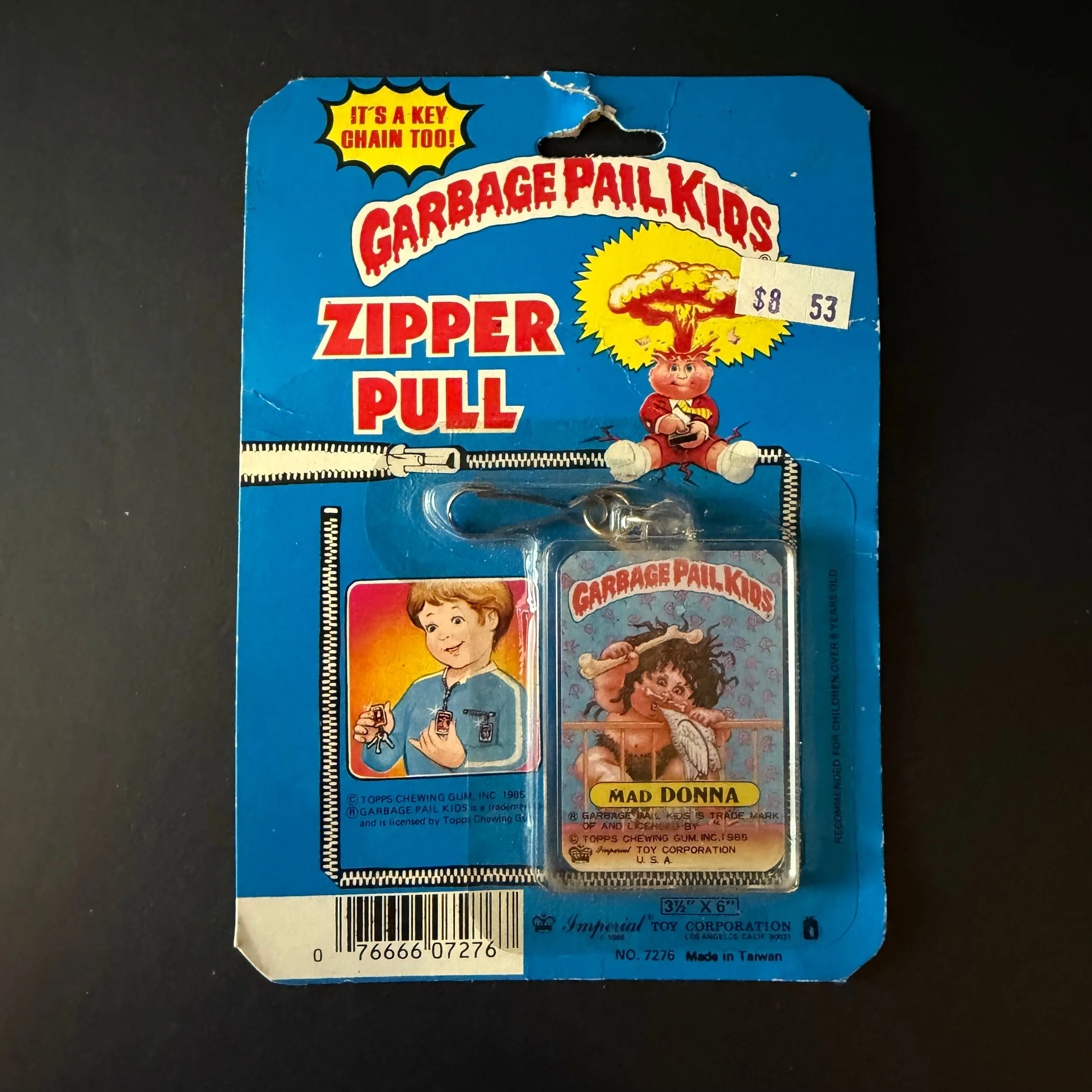 GARBAGE PAIL KIDS ZIPPER PULL-MAD DONNA Imperial Toy 1986