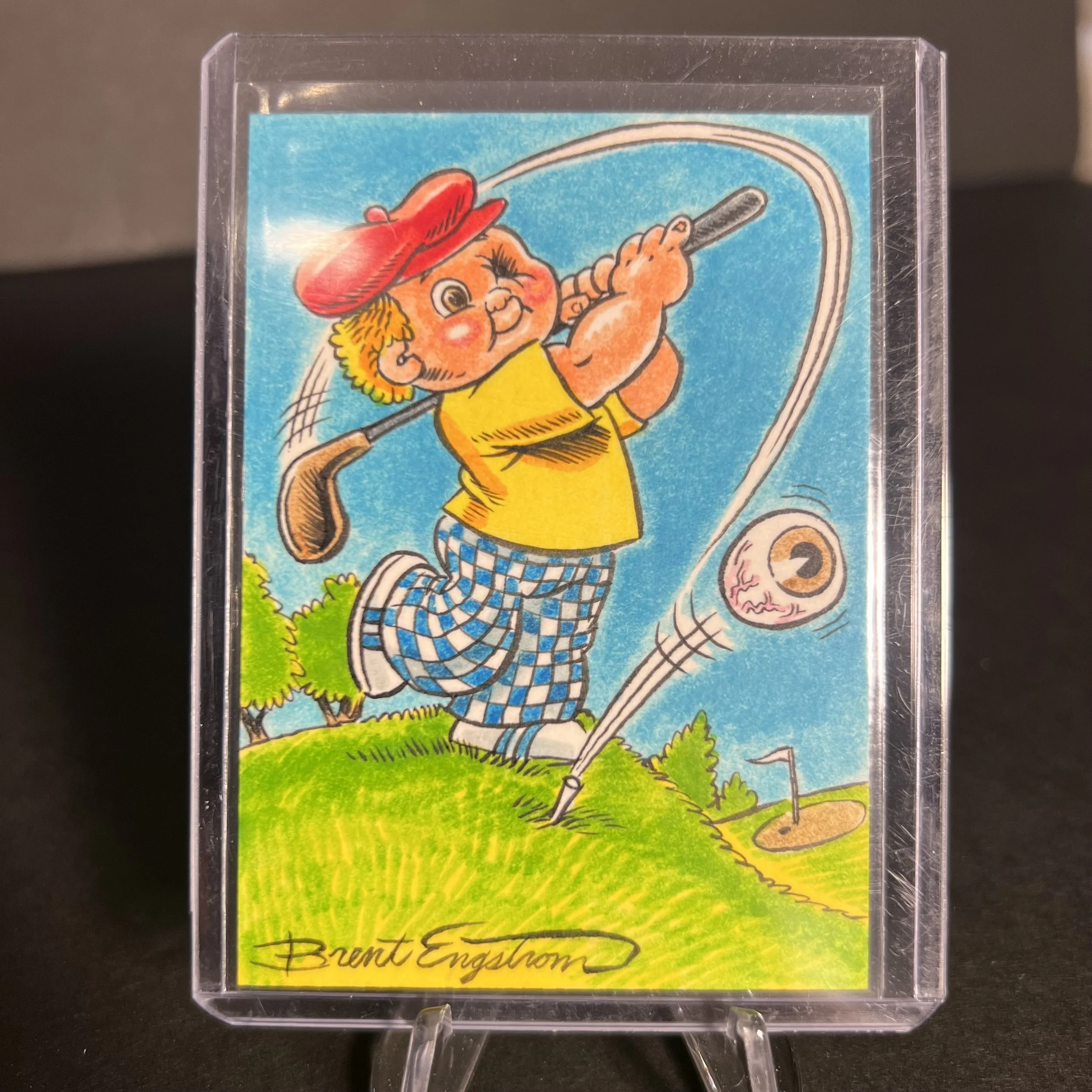 GARBAGE PAIL KIDS JOEL HOLE ARTIST SKETCH CARD BRENT ENGSTROM ART