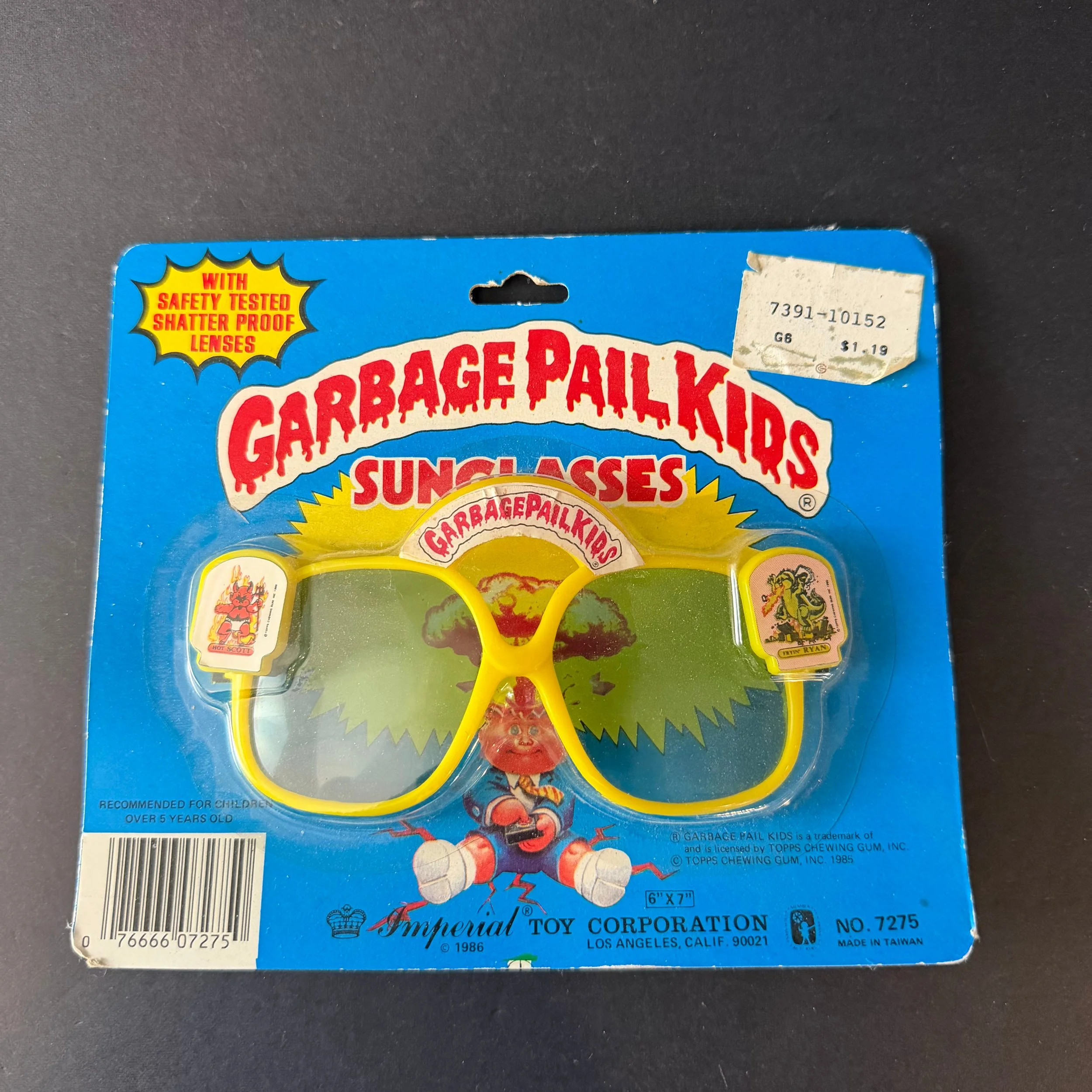 Garbage Pail Kids Yellow Sunglasses "Hot Scott & Fryin' Ryan" Imperial Toy