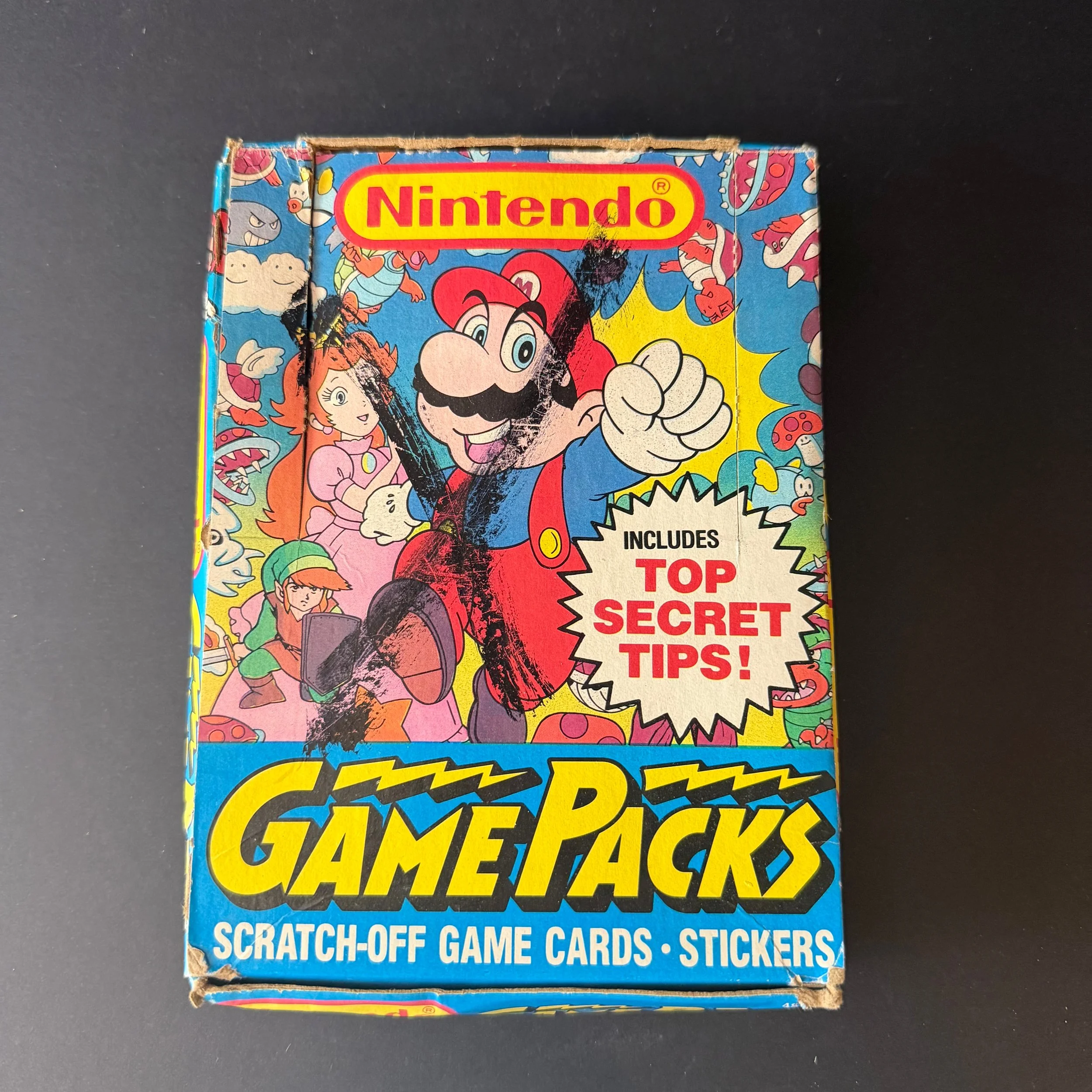 1989 Nintendo Game Packs BOX 48 Packs Scratch-Off Cards SUPER MARIO