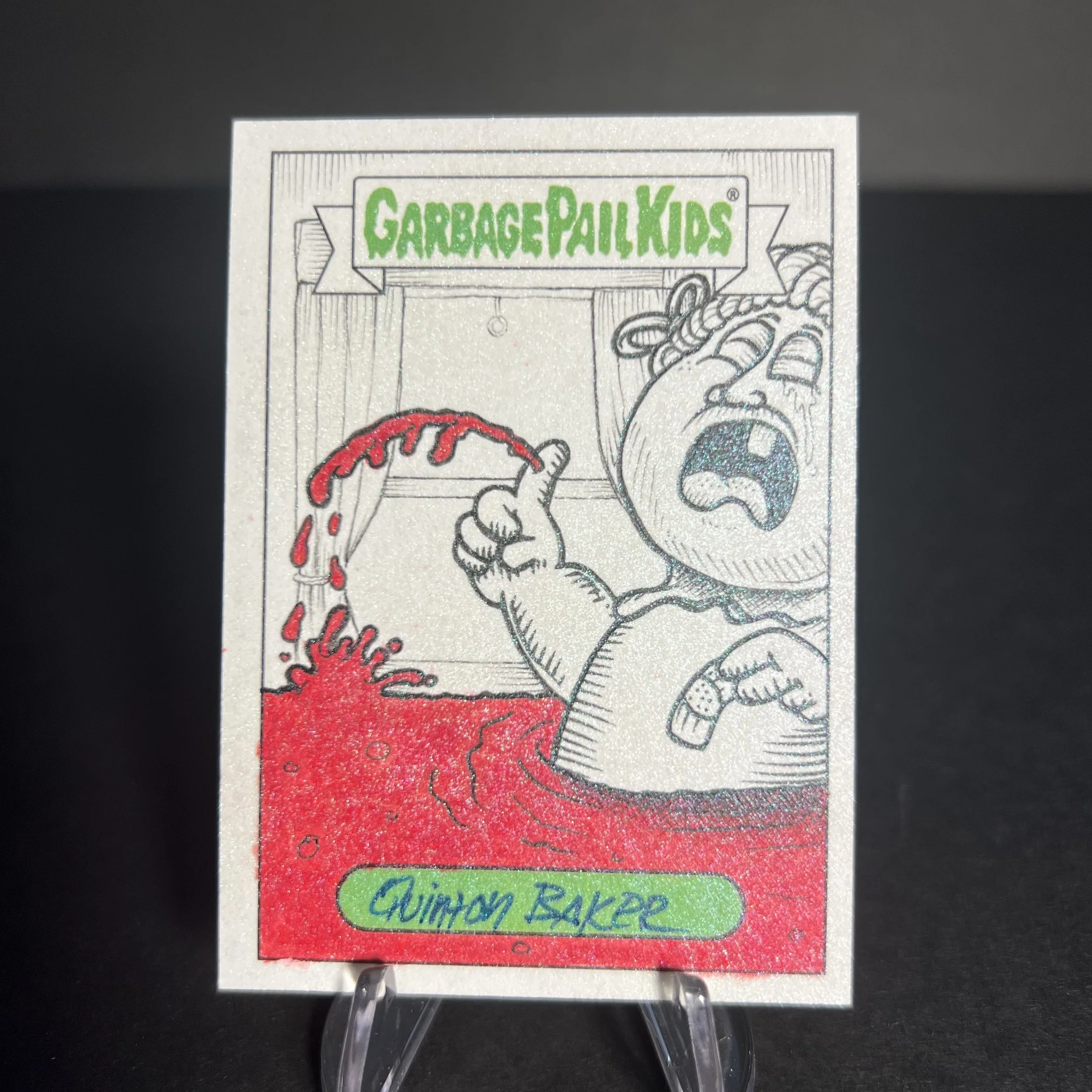 GARBAGE PAIL KIDS BLOODY MARY SKETCH QUINTON BAKER REVENGE OF HORROR-IBLE