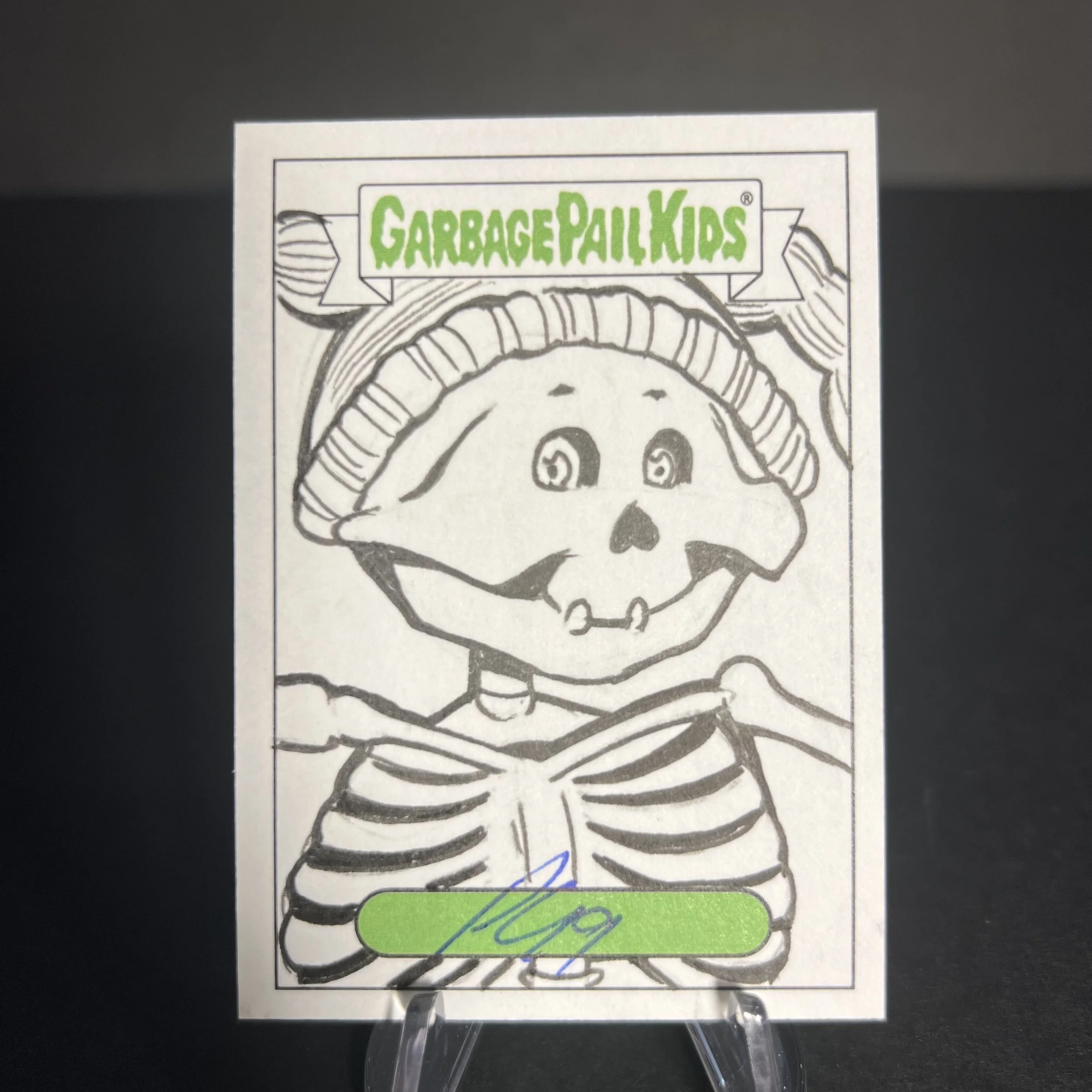GARBAGE PAIL KIDS BONY JOANIE SKETCH PATRICK GILES REVENGE OF HORROR-IBLE
