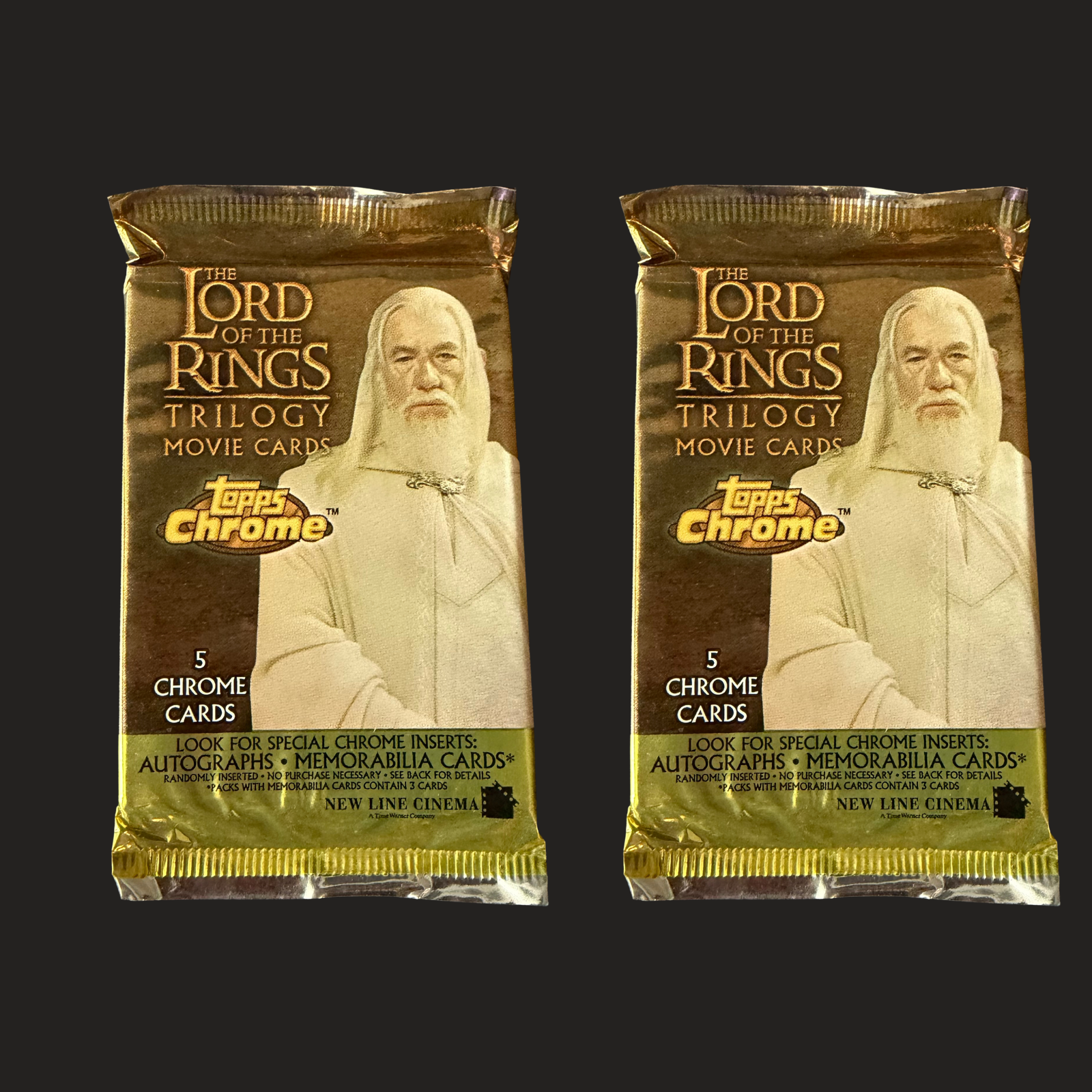 Lord of the Rings Trilogy Movie Card Pack Lot of 2 Gandalf 2003 Topps SEALED