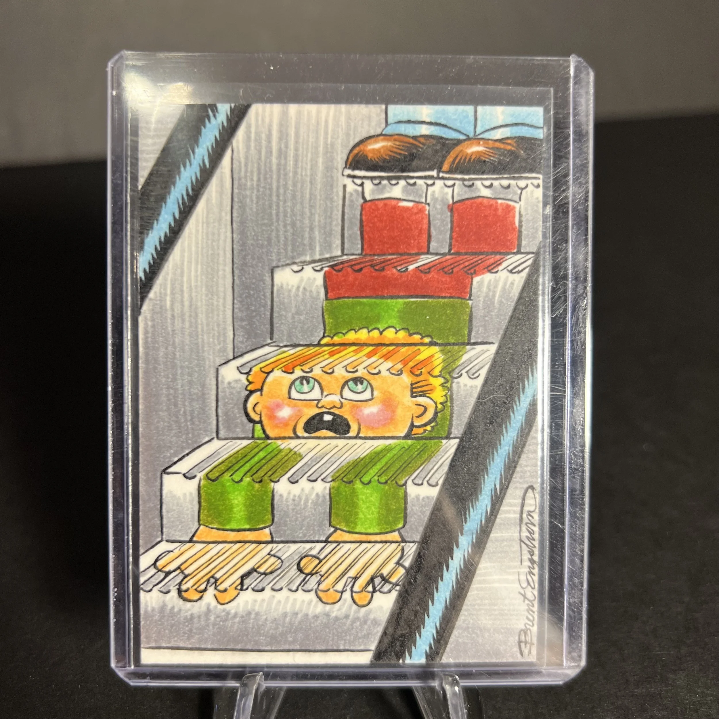 GARBAGE PAIL KIDS STAIR CASEY ARTIST SKETCH CARD BRENT ENGSTROM ART