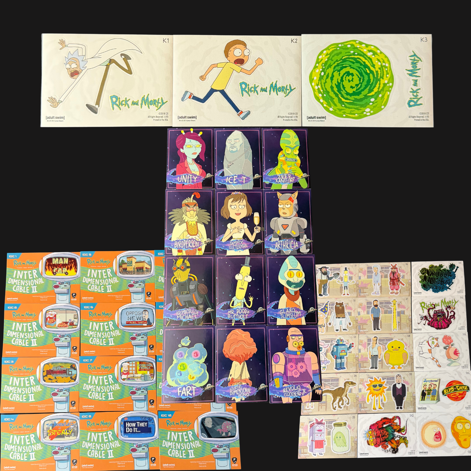 RICK AND MORTY INSERT SET LOT OF 42 CARDS SEASON 1 & 2 CRYPTOZOIC
