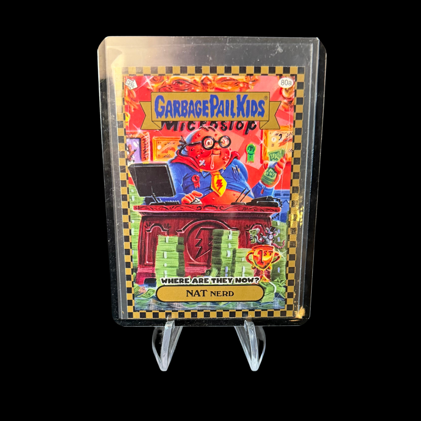 2010 GARBAGE PAIL KIDS FLASHBACK 1 NAT NERD 80A WHERE ARE THEY NOW GOLD
