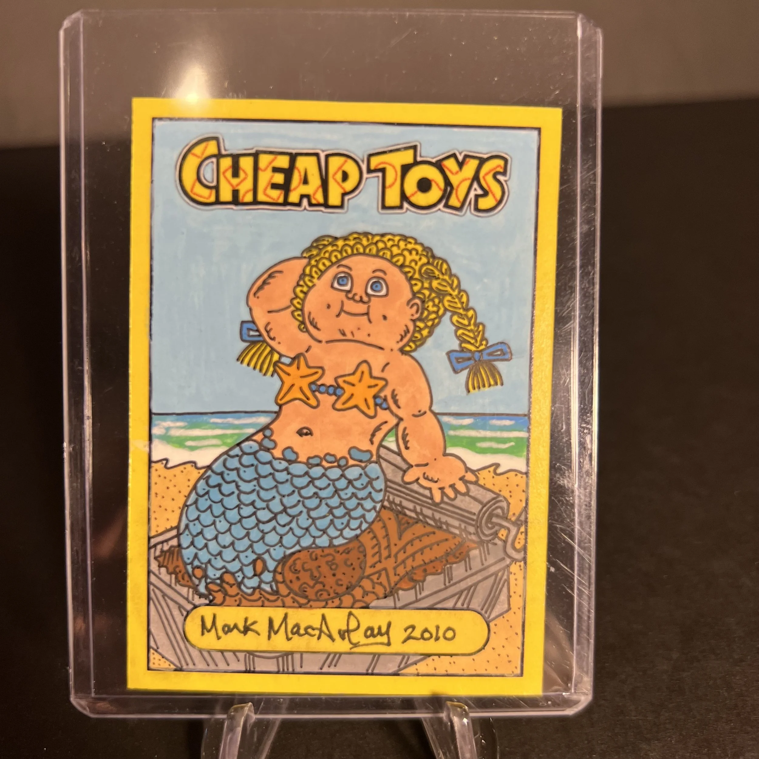 GARBAGE PAIL KIDS SMELLY SANDY SKETCH CARD MARK MACAULAY CHEAP TOYS SERIES 2
