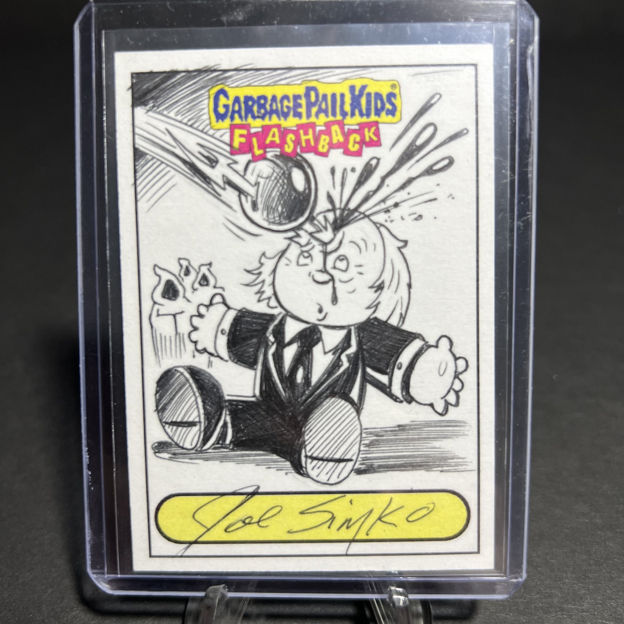 GARBAGE PAIL KIDS DANTASIM SKETCH CARD BY JOE SIMKO FLASHBACK 1