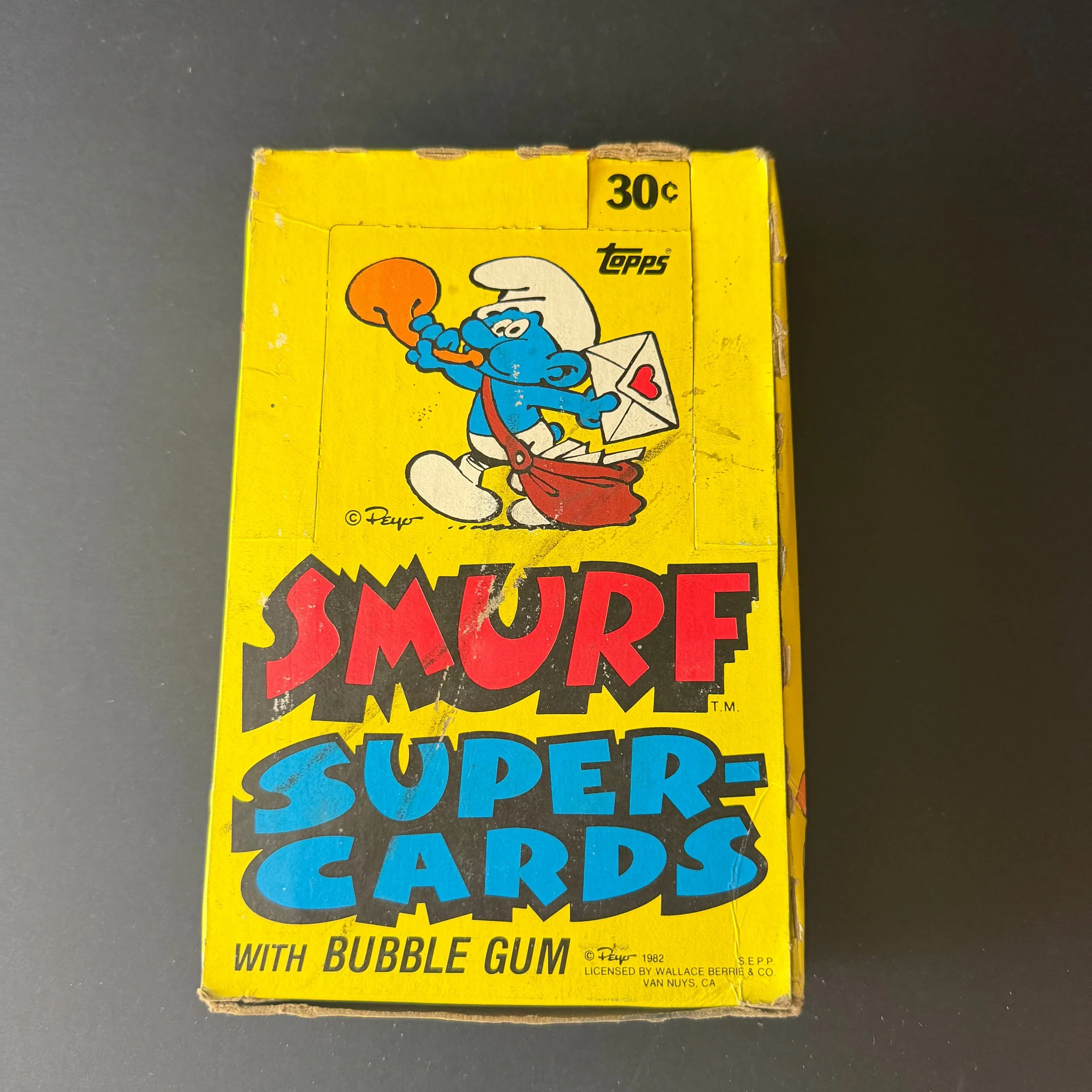 Smurf Super Cards Bubble Gum Wax Box 1982 Topps 24 Packs Unsealed