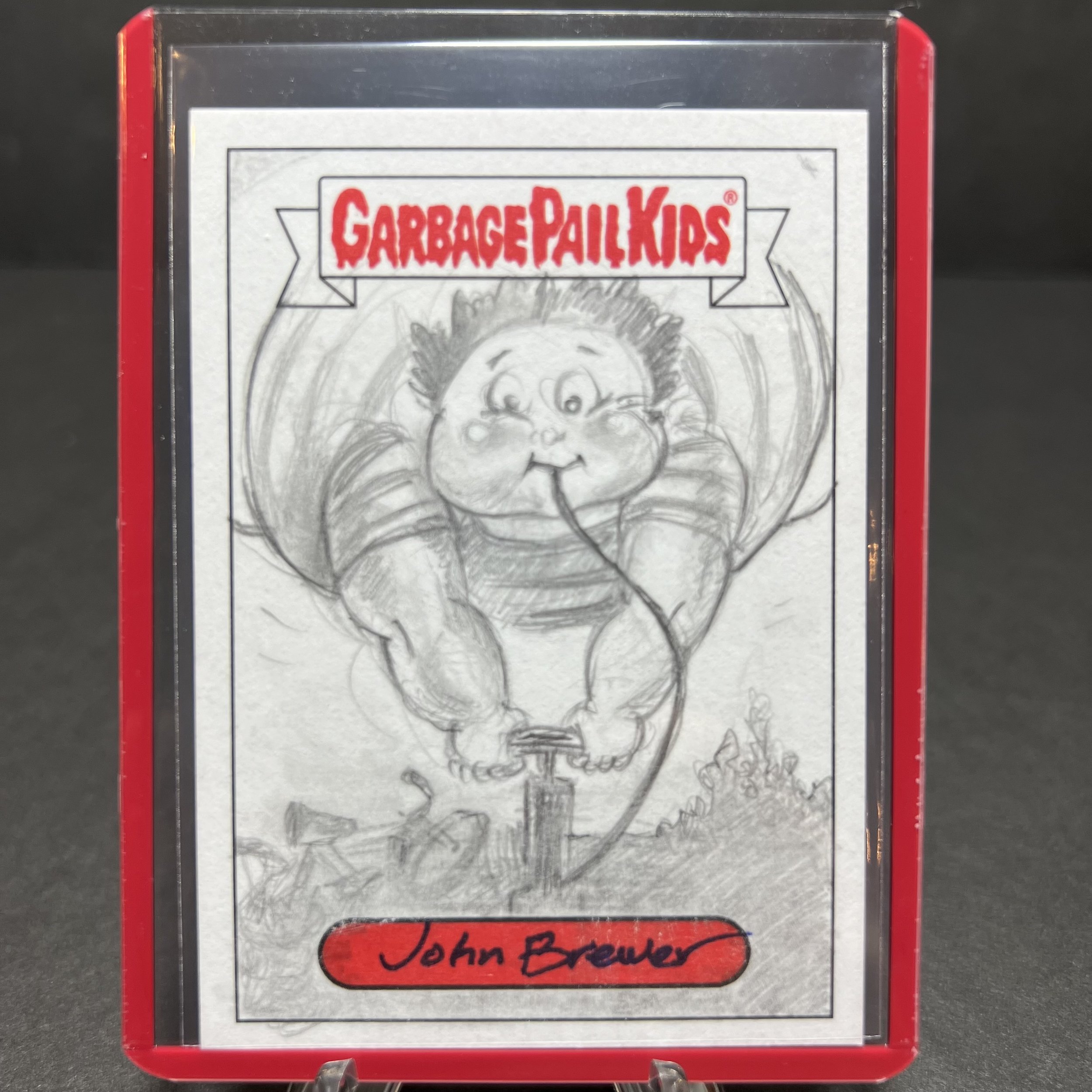 GARBAGE PAIL KIDS PUMPING AARON SKETCH CARD JOHN BREWER GPK X NYC TAKEOVER 2019