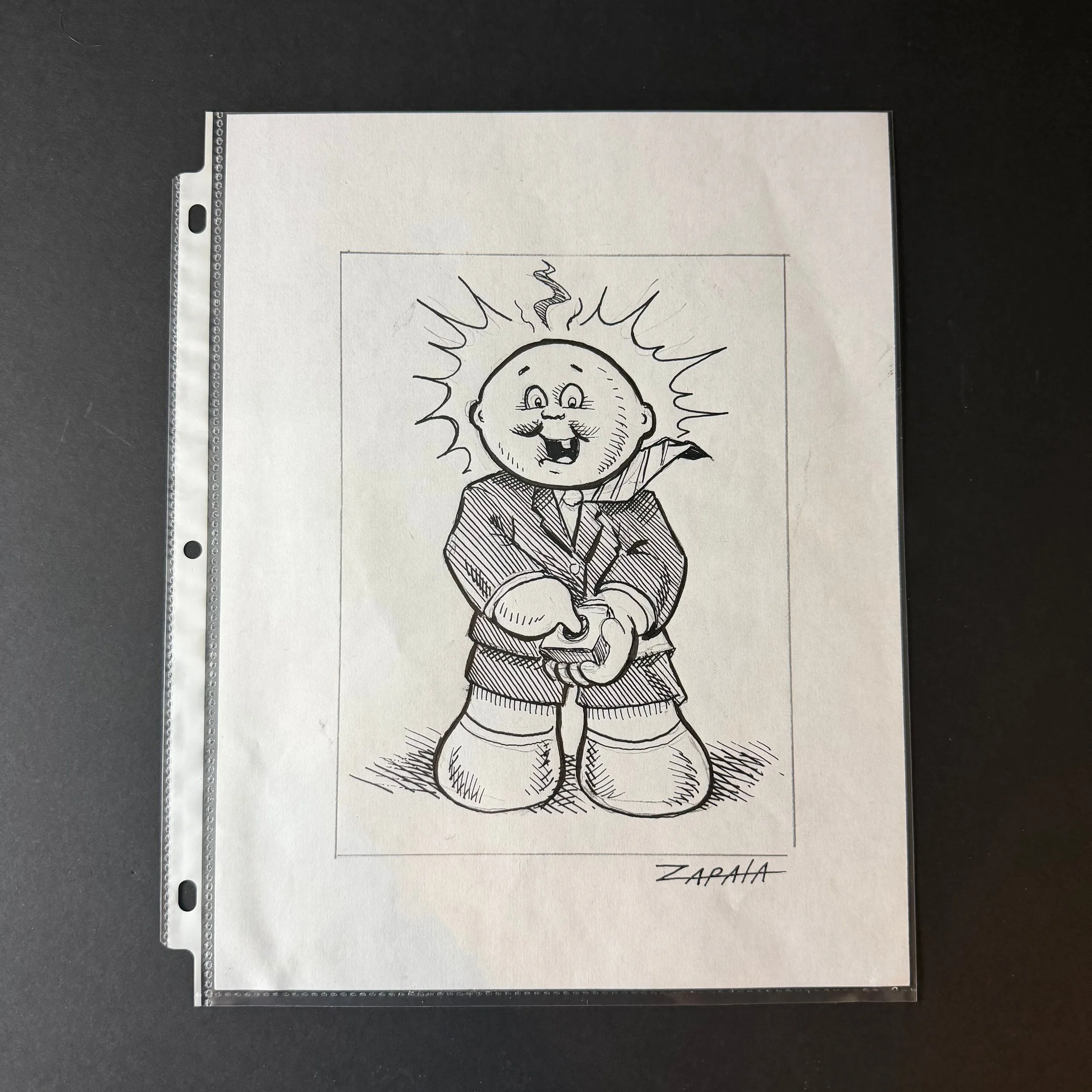 GARBAGE PAIL KIDS ADAM BOMB NO MUSHROOM CLOUD SKETCH ROUGH ART JEFF ZAPATA