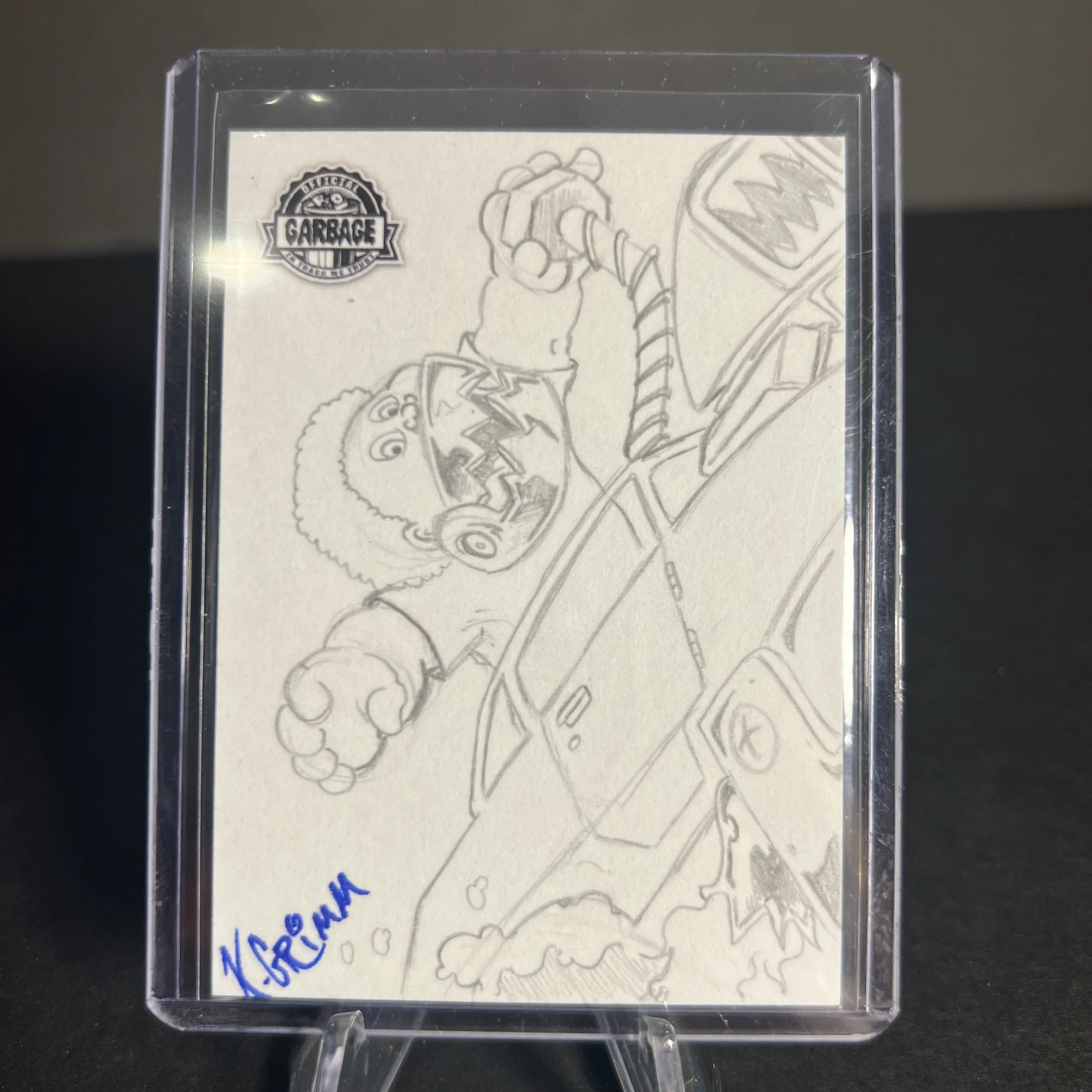 GARBAGE PAIL KIDS IRON JAW AARON SKETCH CARD K. GRIMM KRASHERS 2021