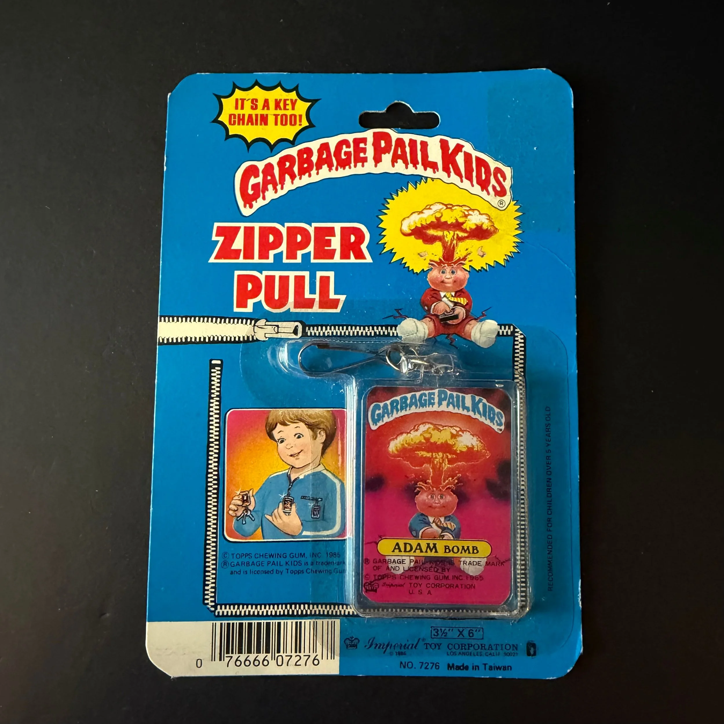 GARBAGE PAIL KIDS ZIPPER PULL- ADAM BOMB Imperial Toy 1986