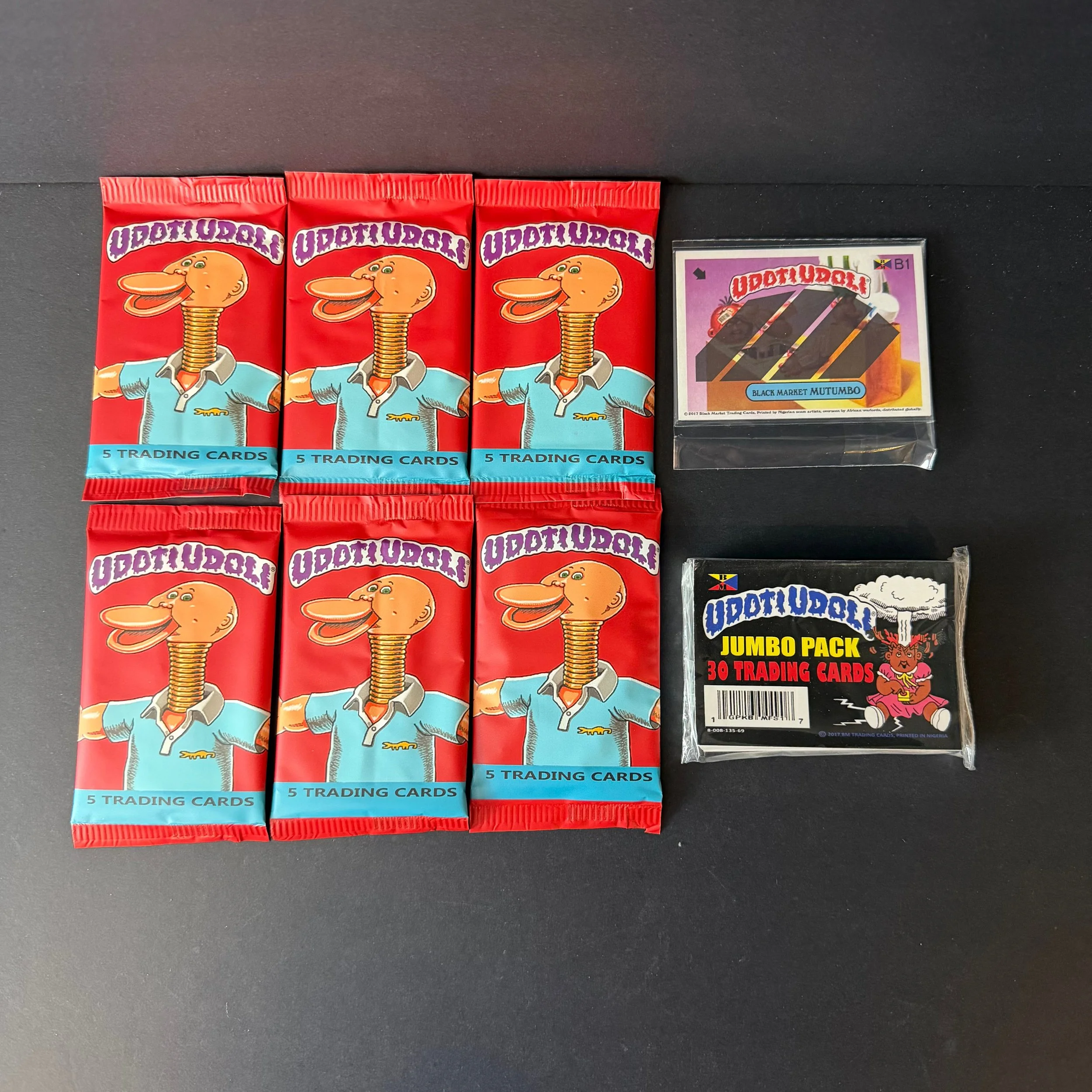 GARBAGE PAIL KIDS 2017 BLACK MARKET AFRICAN UDOTI UDOLI FAN SET LOT