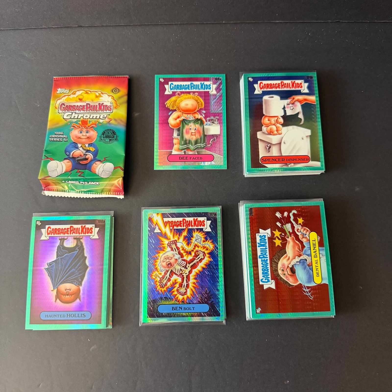Chrome 5 Teal Prism Refractor Cards - Lot of 45
