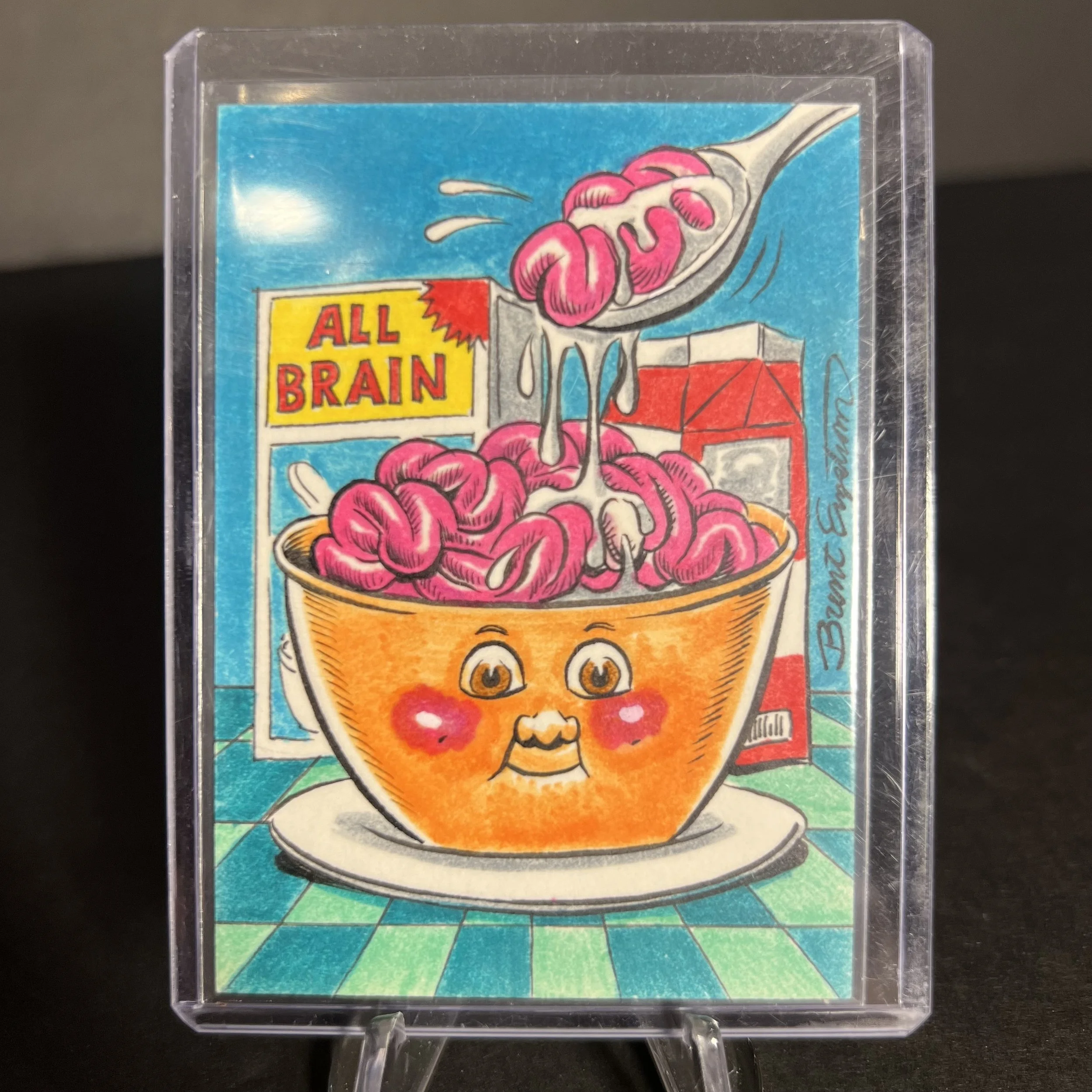 GARBAGE PAIL KIDS CYRIL BOWL ARTIST SKETCH CARD BRENT ENGSTROM ART