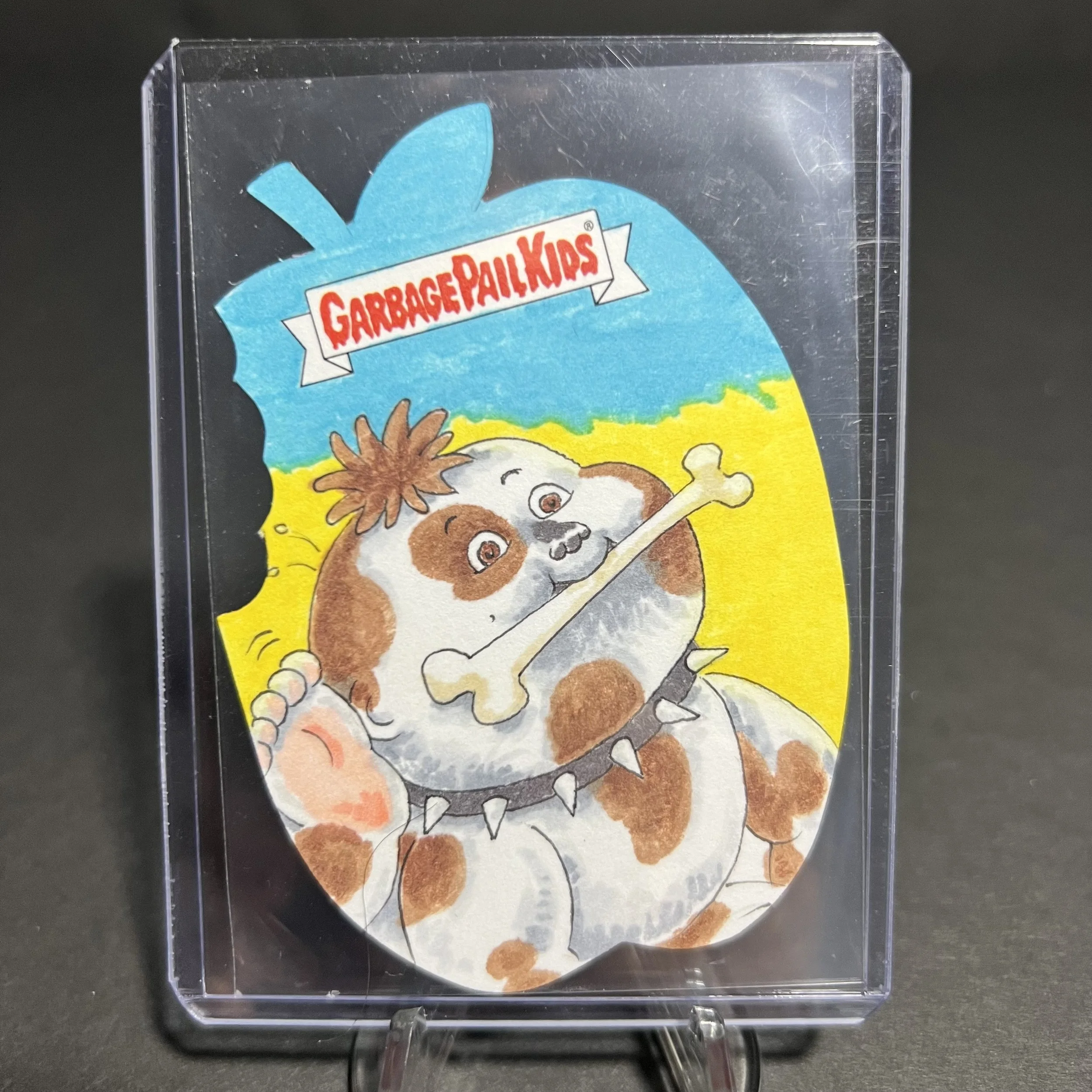 MARK BARK APPLE DIE CUT SKETCH CARD BY YOGA DEMON LATE TO SCHOOL