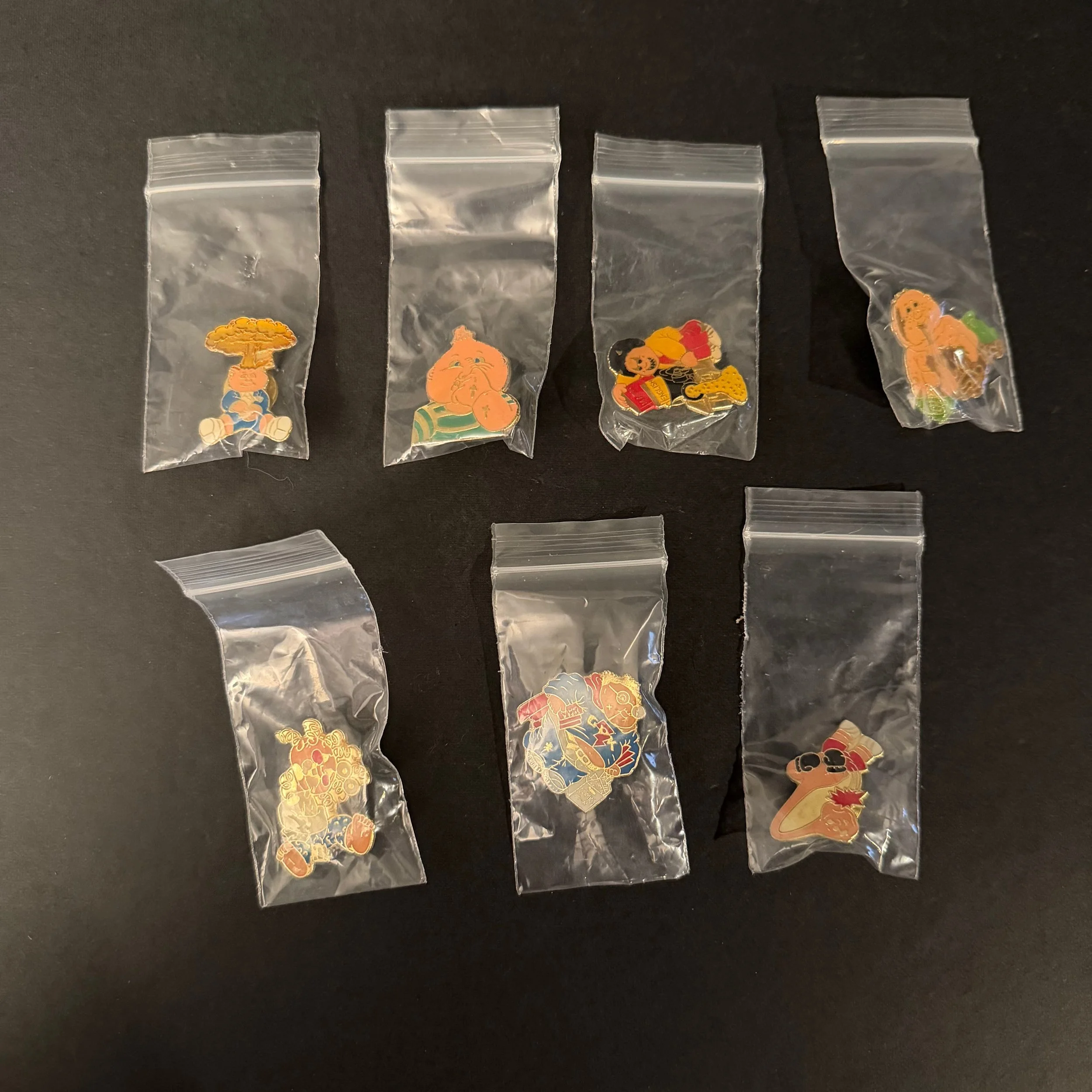 Garbage Pail Kids Les Crados Pins Complete Set of 7