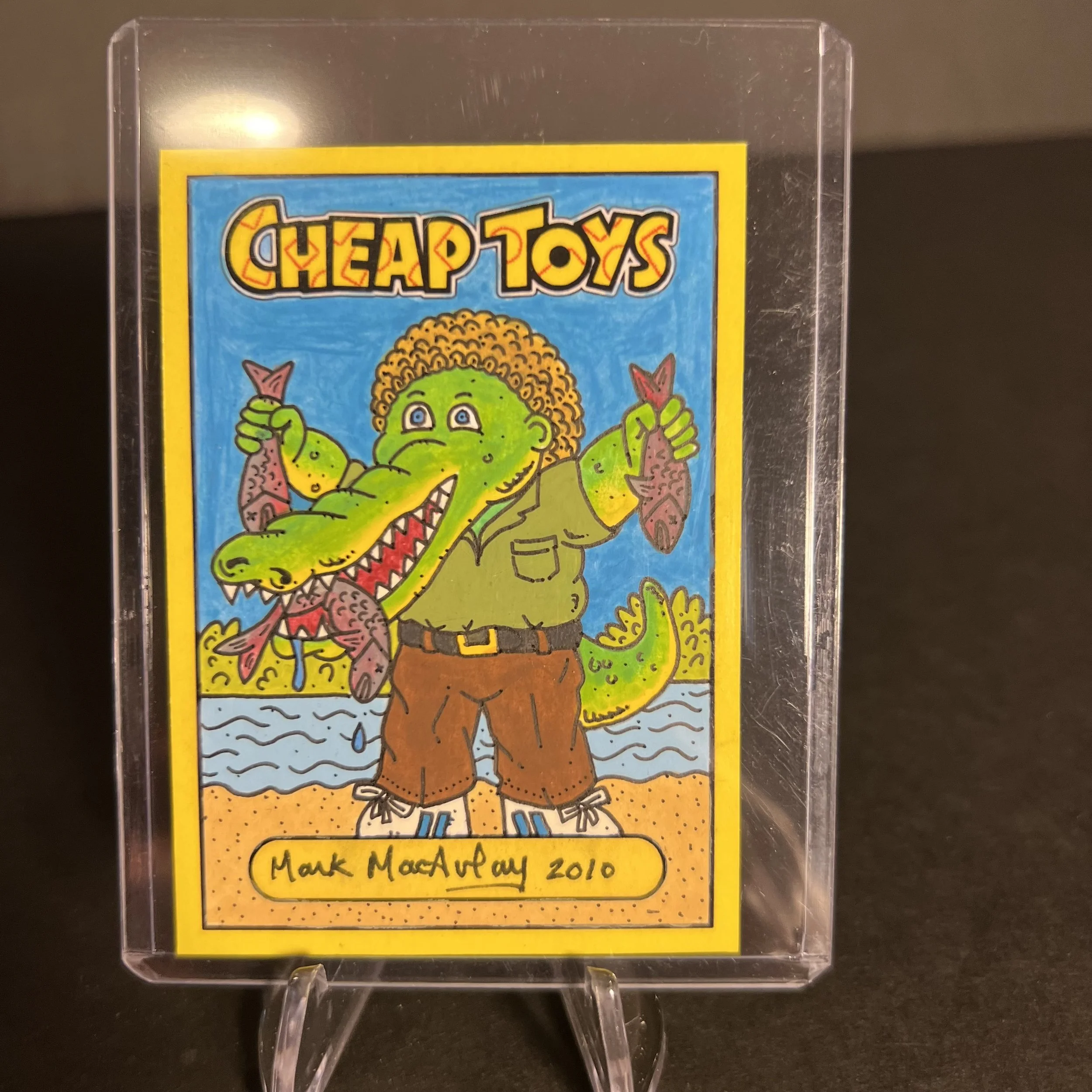 GARBAGE PAIL KIDS ALI GATOR SKETCH CARD MARK MACAULAY CHEAP TOYS SERIES 1