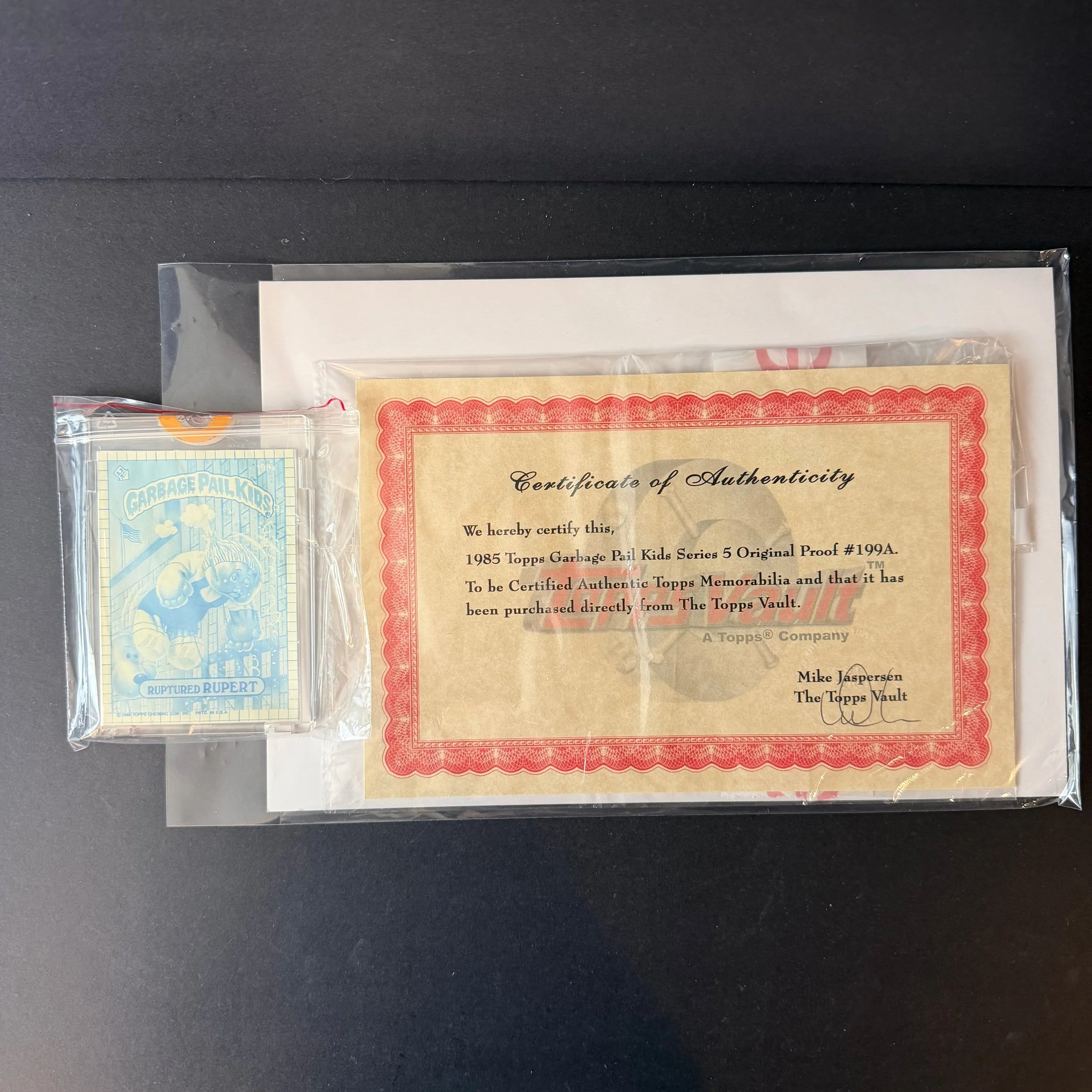 1985 GPK Series 5 Cyan Proof #199a Ruptured Rupert Topps Vault Original