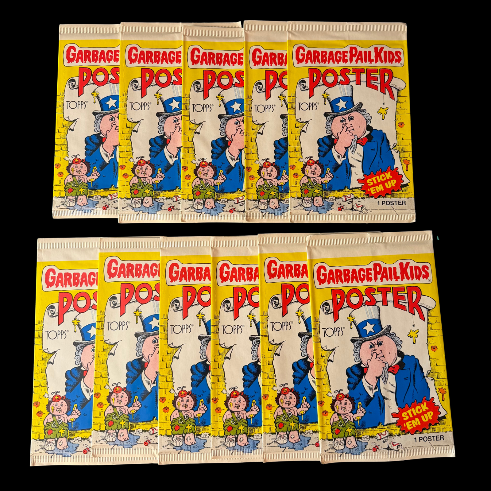 GARBAGE PAIL KIDS 1986 POSTERS SEALED LOT OF 11 VINTAGE GPK