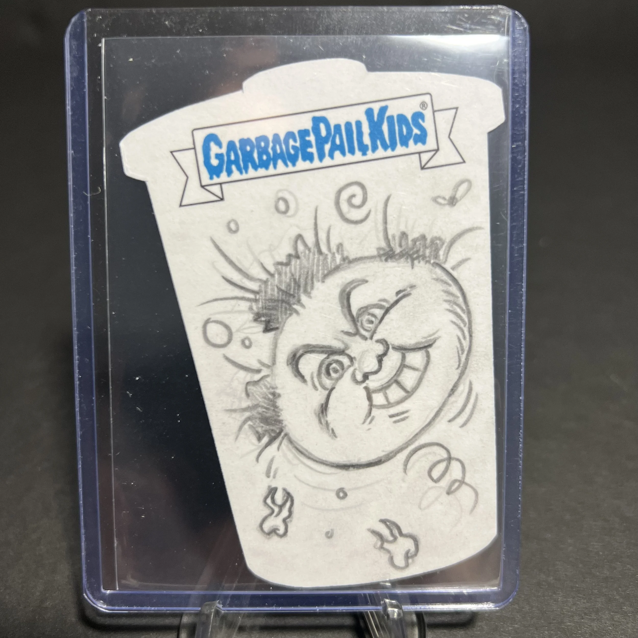 REVERSE ART TRASH CAN SKETCH CARD CHENDUZ GO ON VACATION