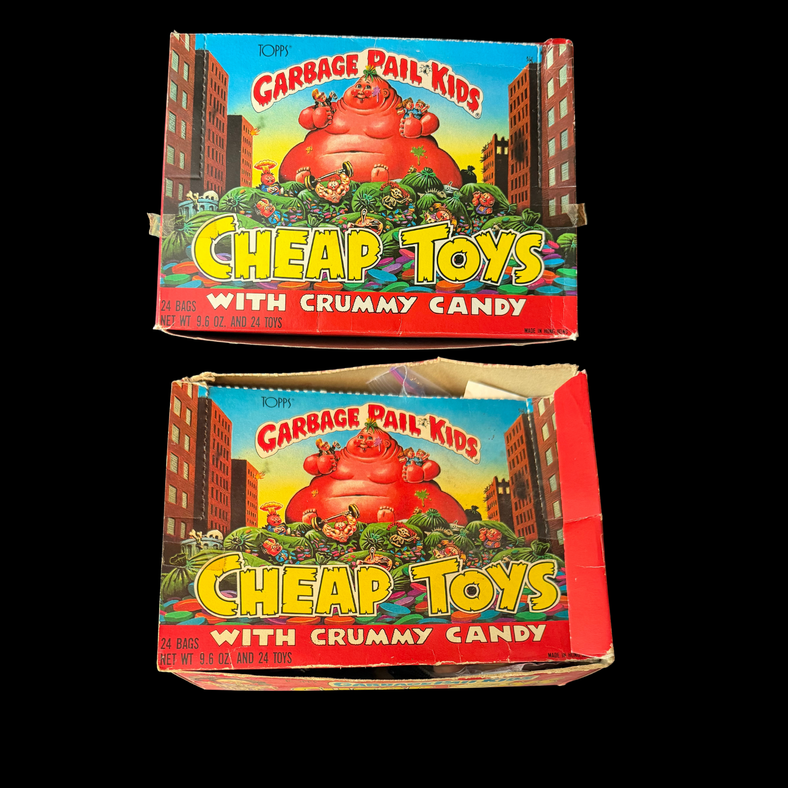 GARBAGE PAIL KIDS CHEAP TOYS EMPTY BOXES LOT OF 2 LABELED