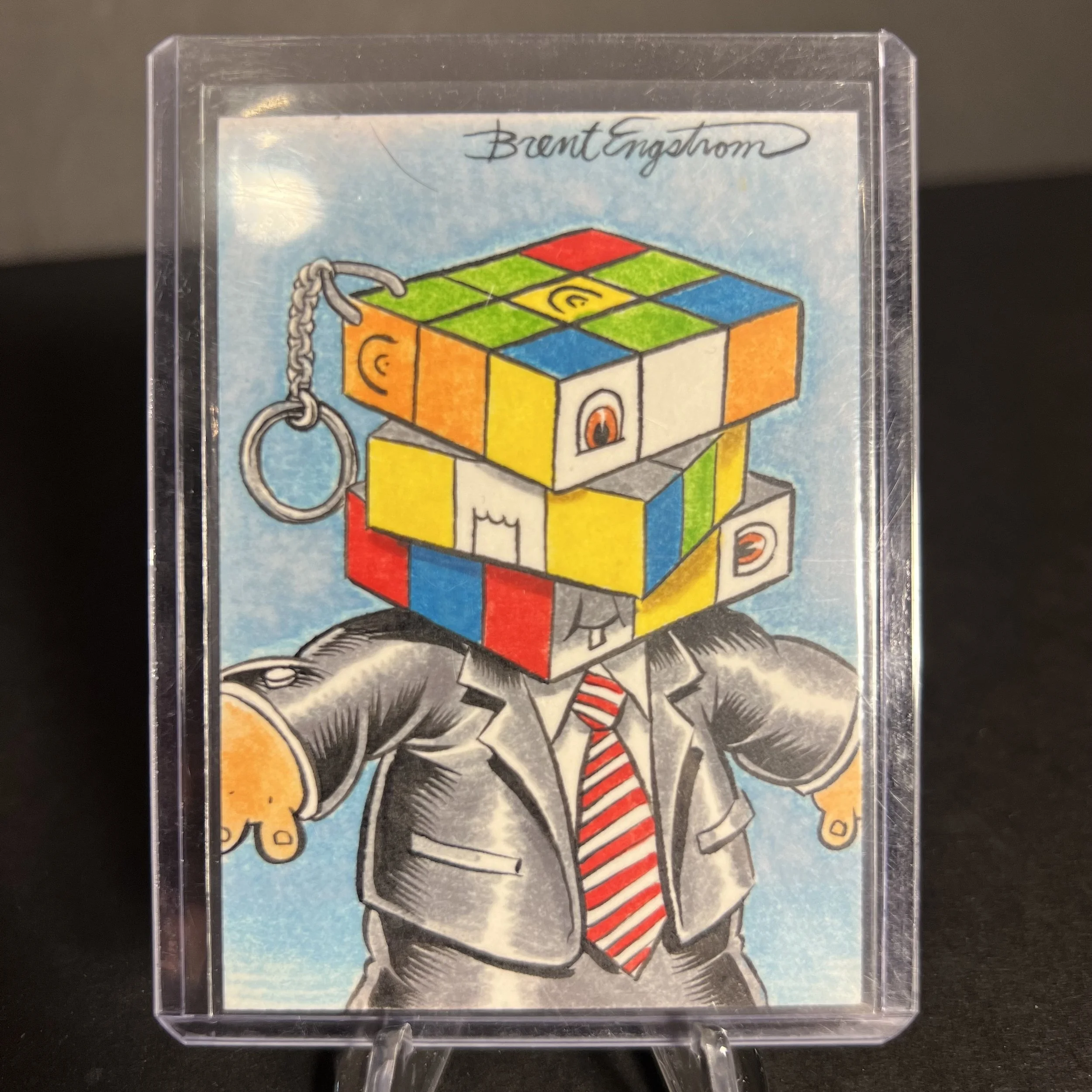GARBAGE PAIL KIDS REUBEN CUBE ARTIST SKETCH CARD BRENT ENGSTROM ART
