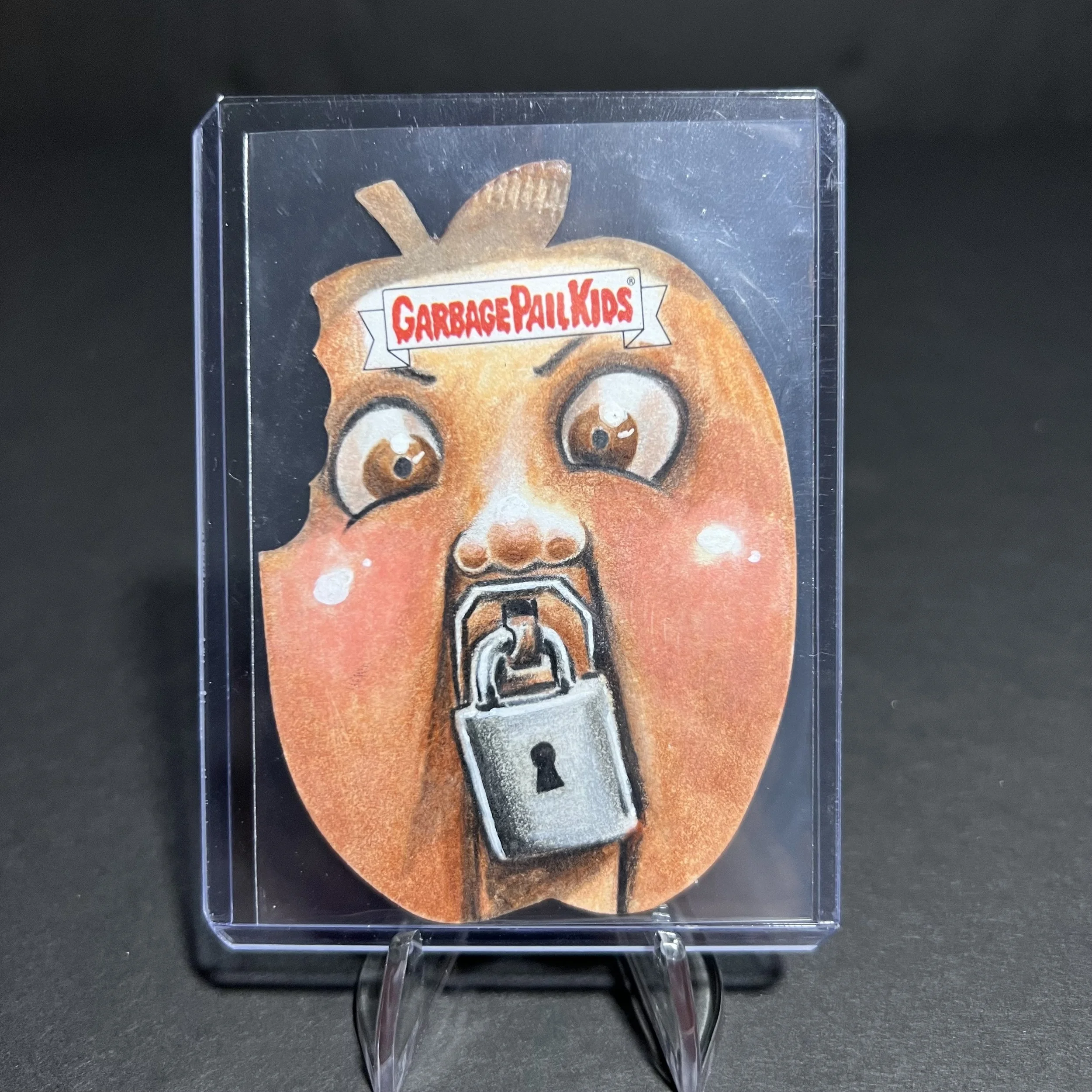 LUCY LOCK-IT APPLE DIE CUT SKETCH CARD BY RORY MCQUEEN LATE TO SCHOOL