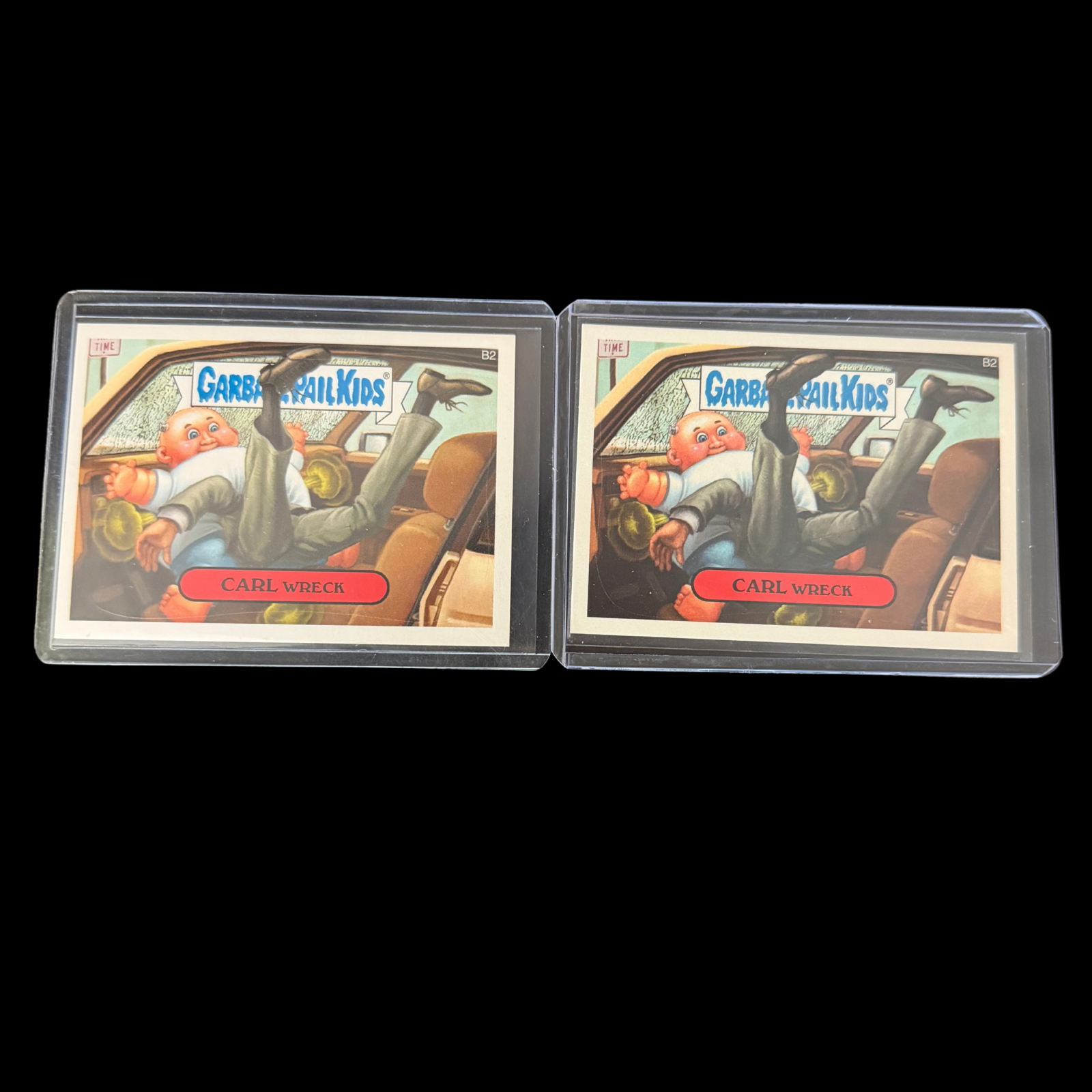 GARBAGE PAIL KIDS ANS7 B2 CARL WRECK 1ST & 2ND PRINT SET RARE