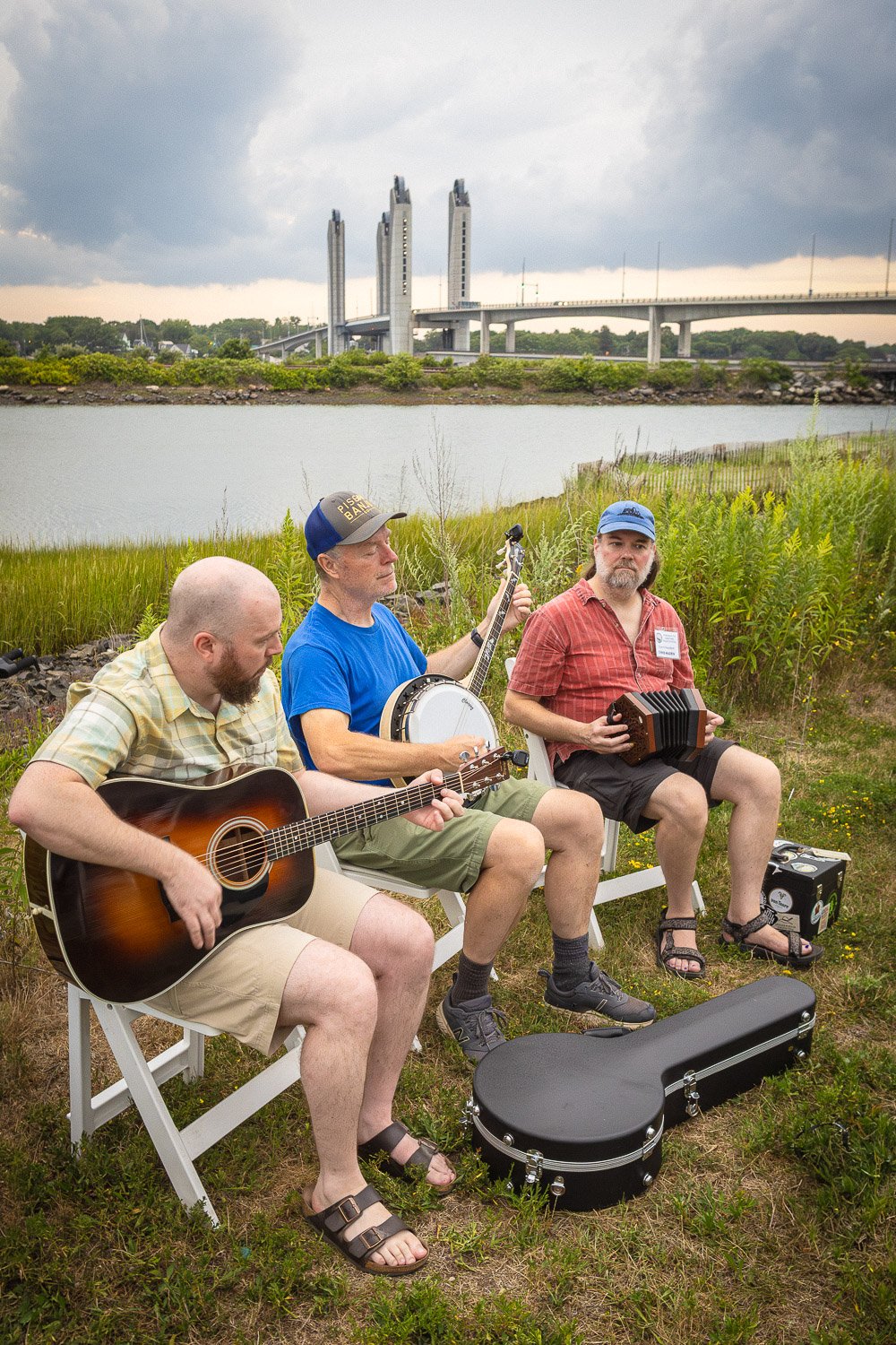 Regional folk musicians performing during the Street.life 2025 dinner in Portsmouth NH