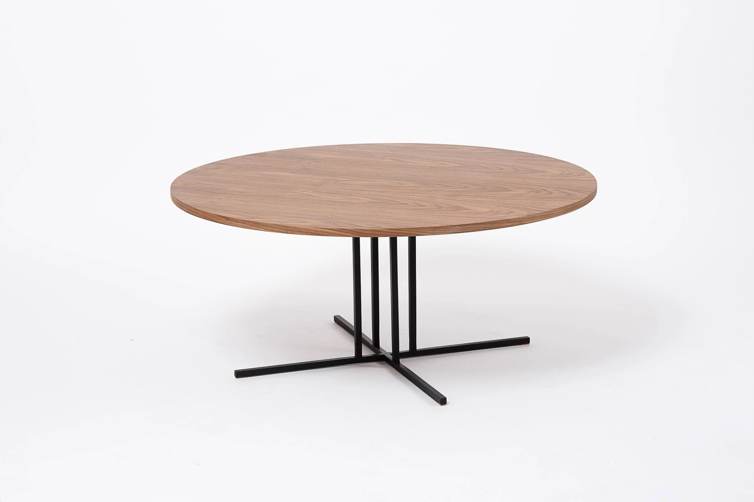 VAVIN designer round wooden and metal coffee table